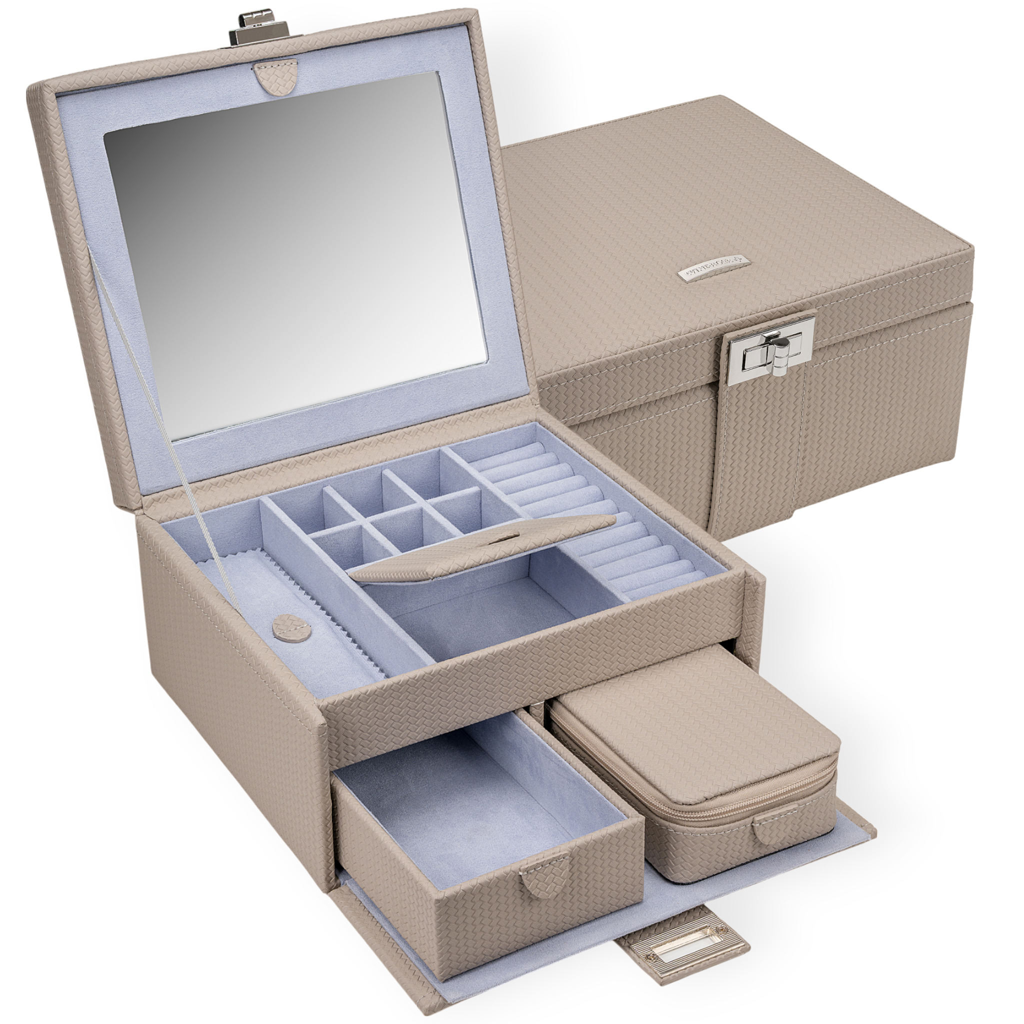 Schmuckkoffer M mit Einsatz Corbello / taupe