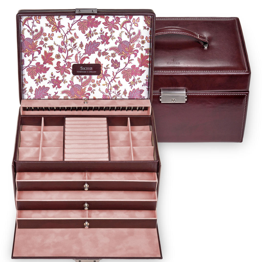 Jewellery box Jasmin florage / bordeaux