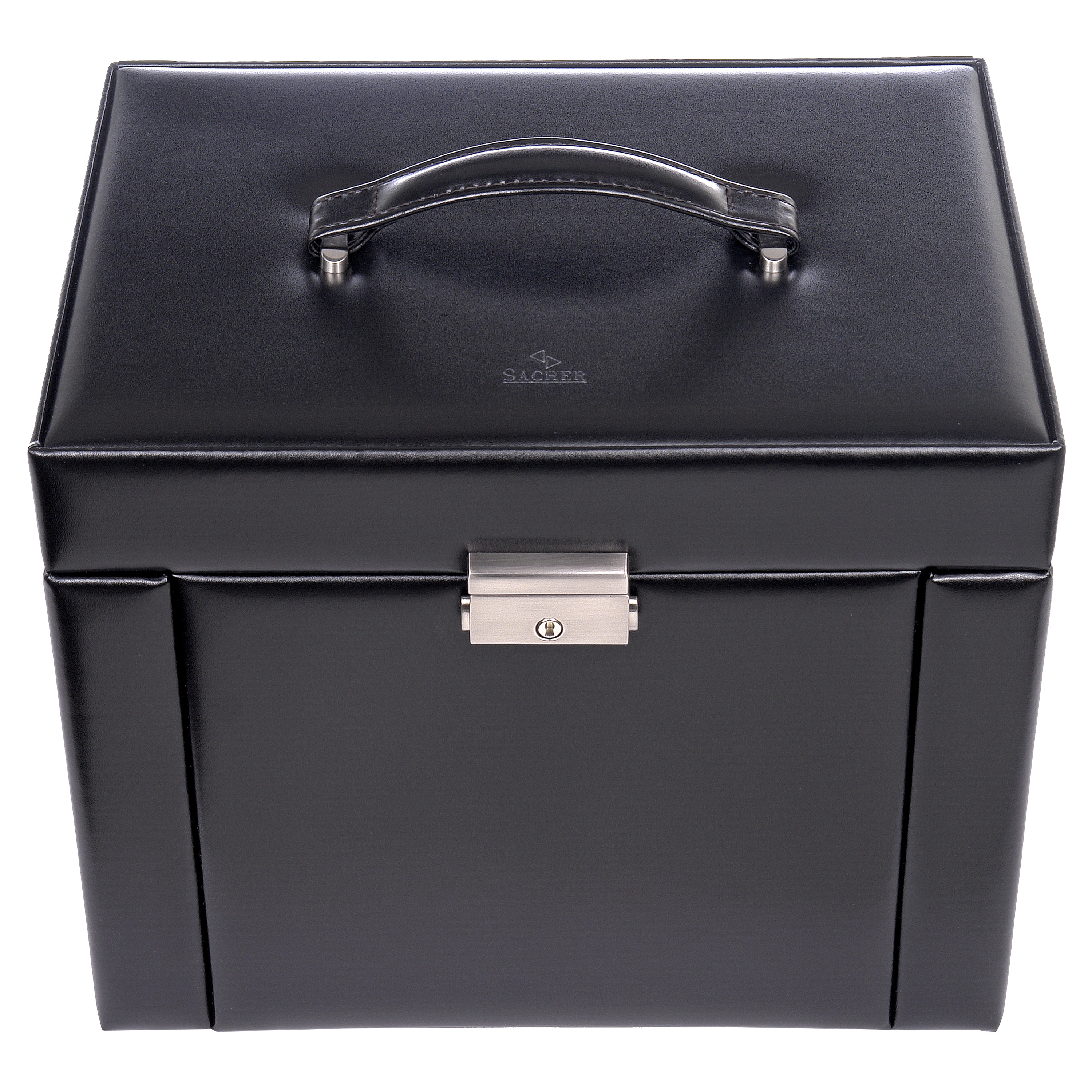 Jewellery box Maxima new classic / black (leather) 