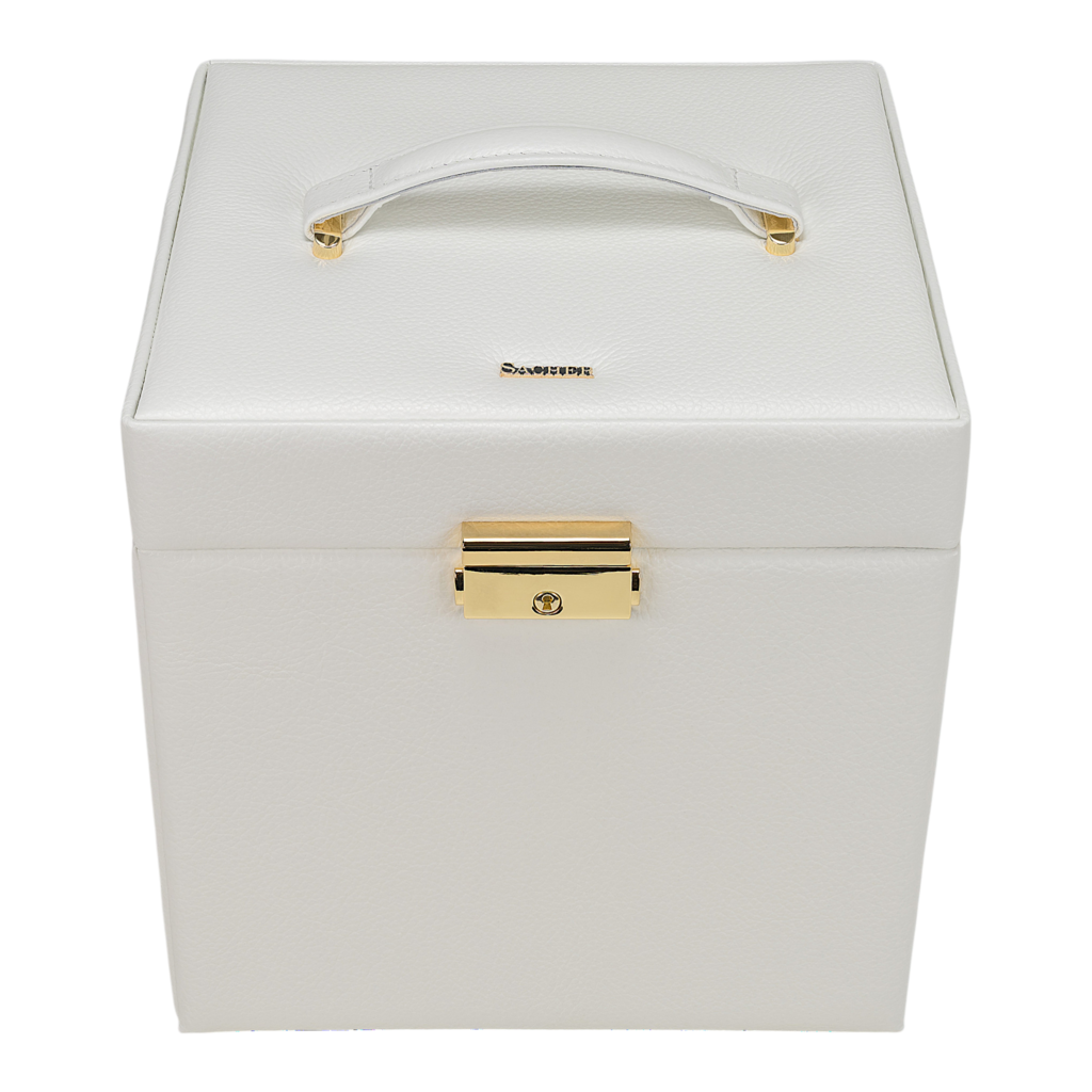 Schmuckkasten Lisa granello / weiß (Vollrindleder) 