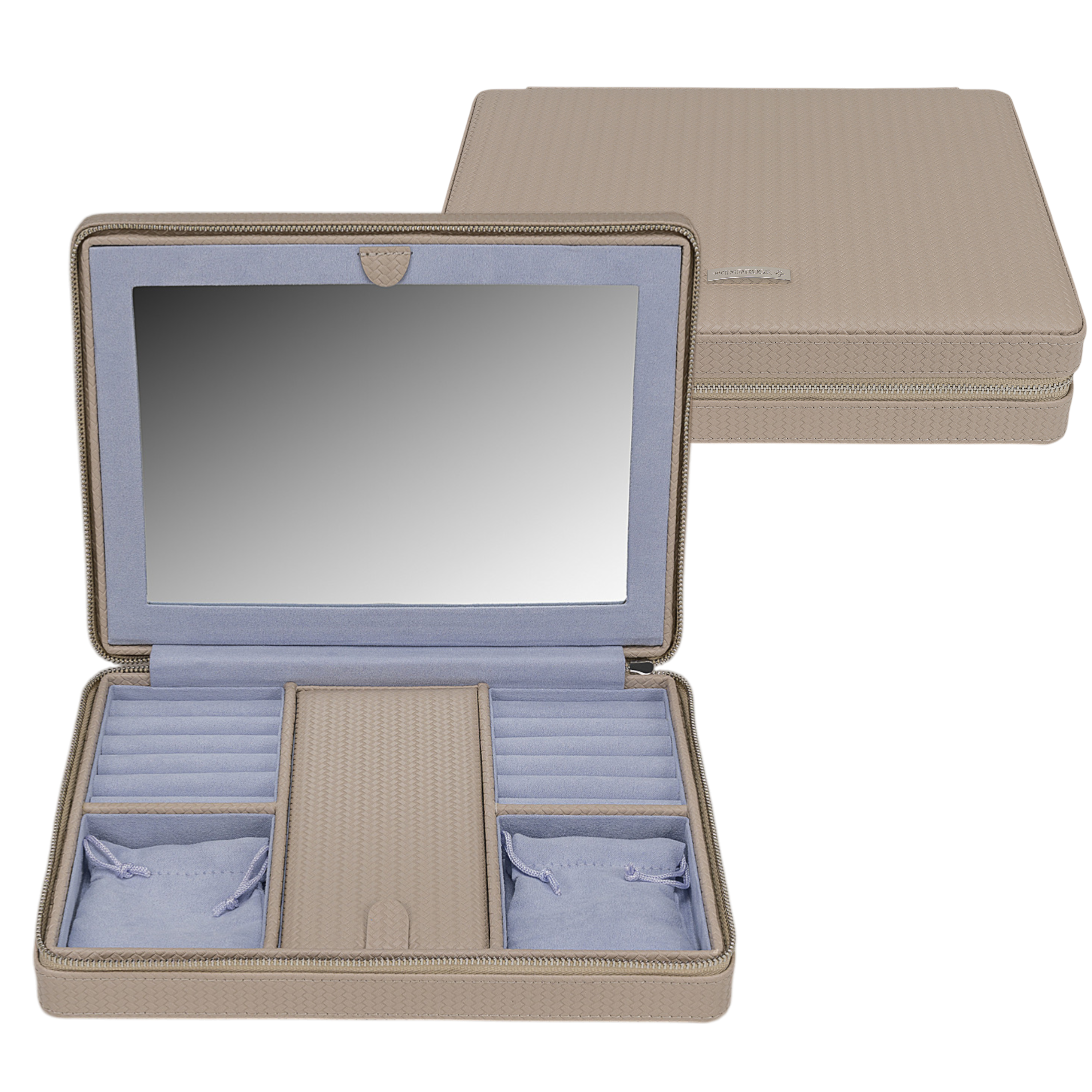 Boîte à bijoux zippée Corbello / taupe