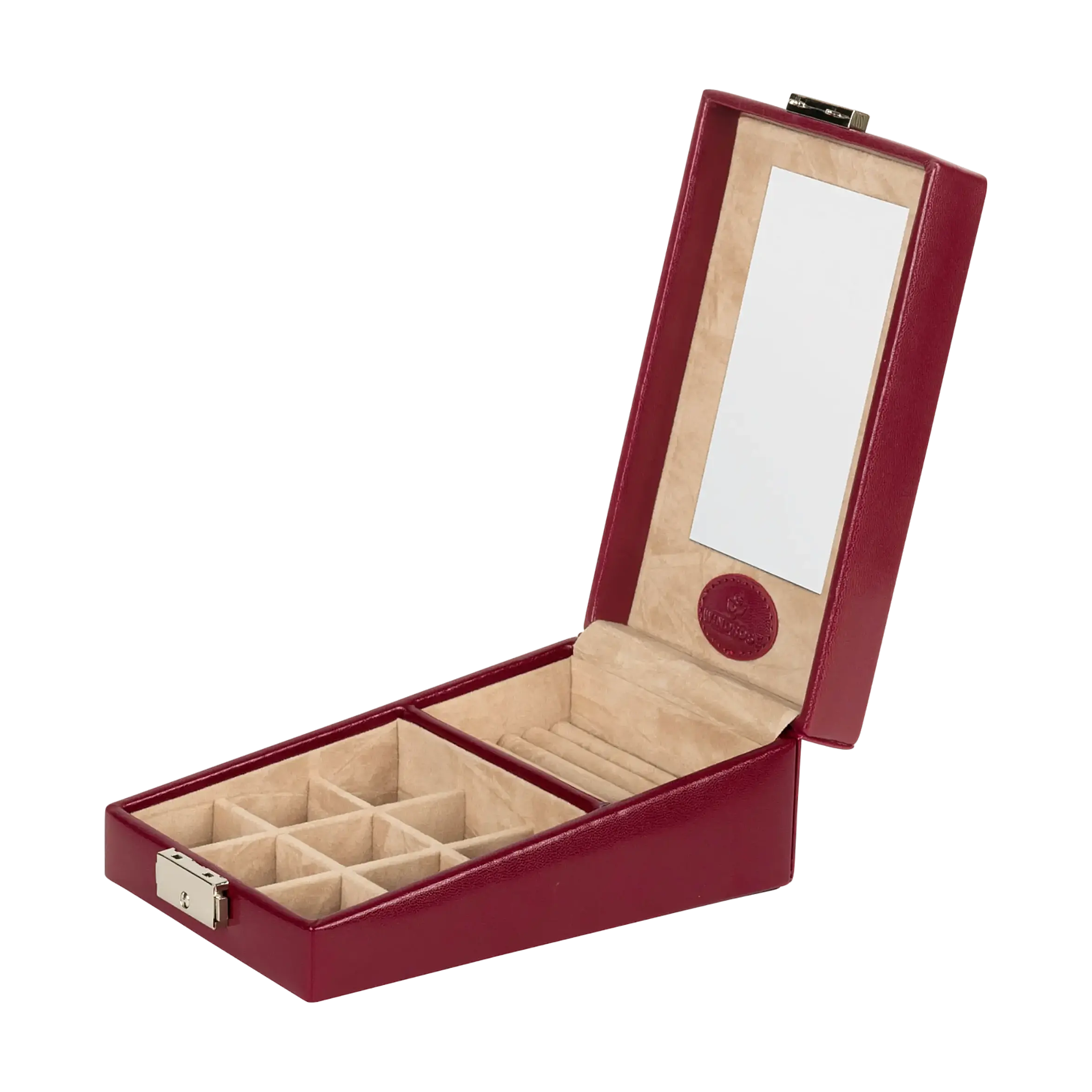 Jewellery box small Merino / red