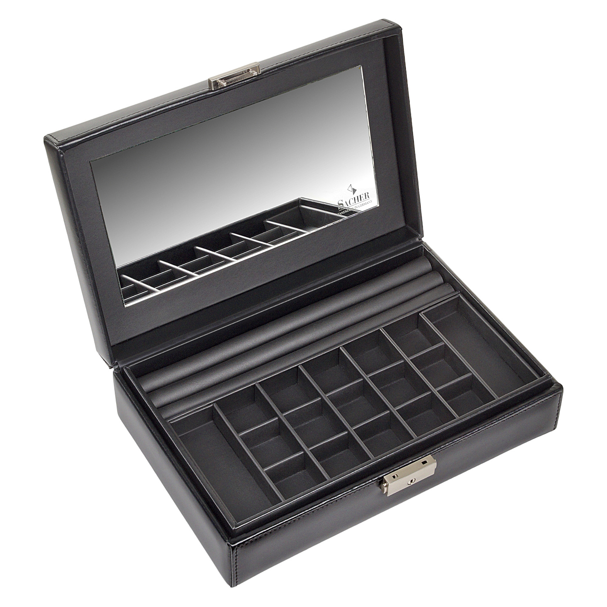 Coffret à bijoux Isa black exclusive / noir (cuir) 