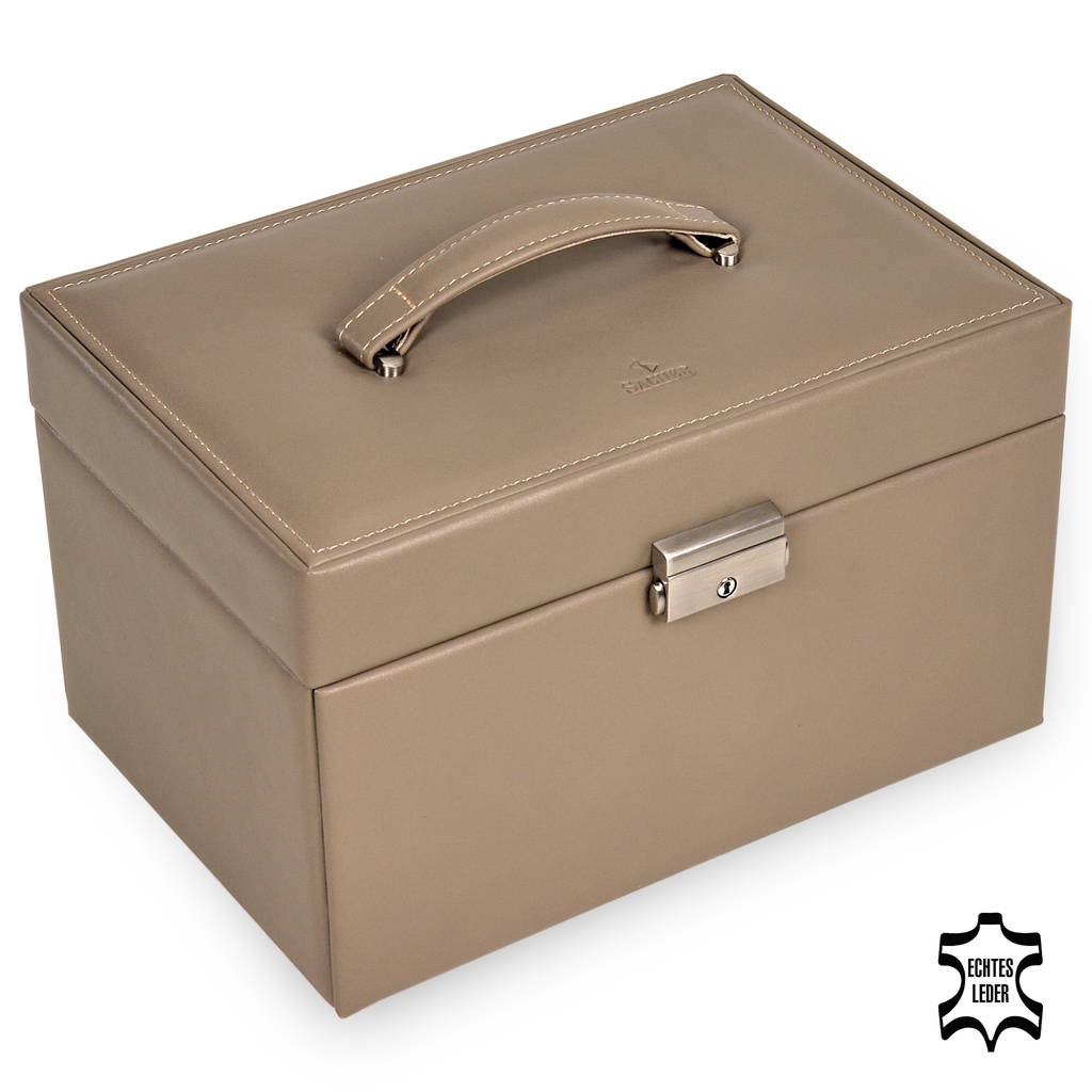 Jewellery box Lena nature / taupe (leather) 