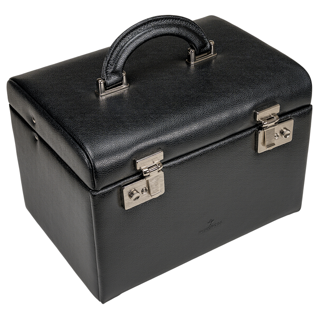 Schmuckoffer beluga / schwarz (Leder) 