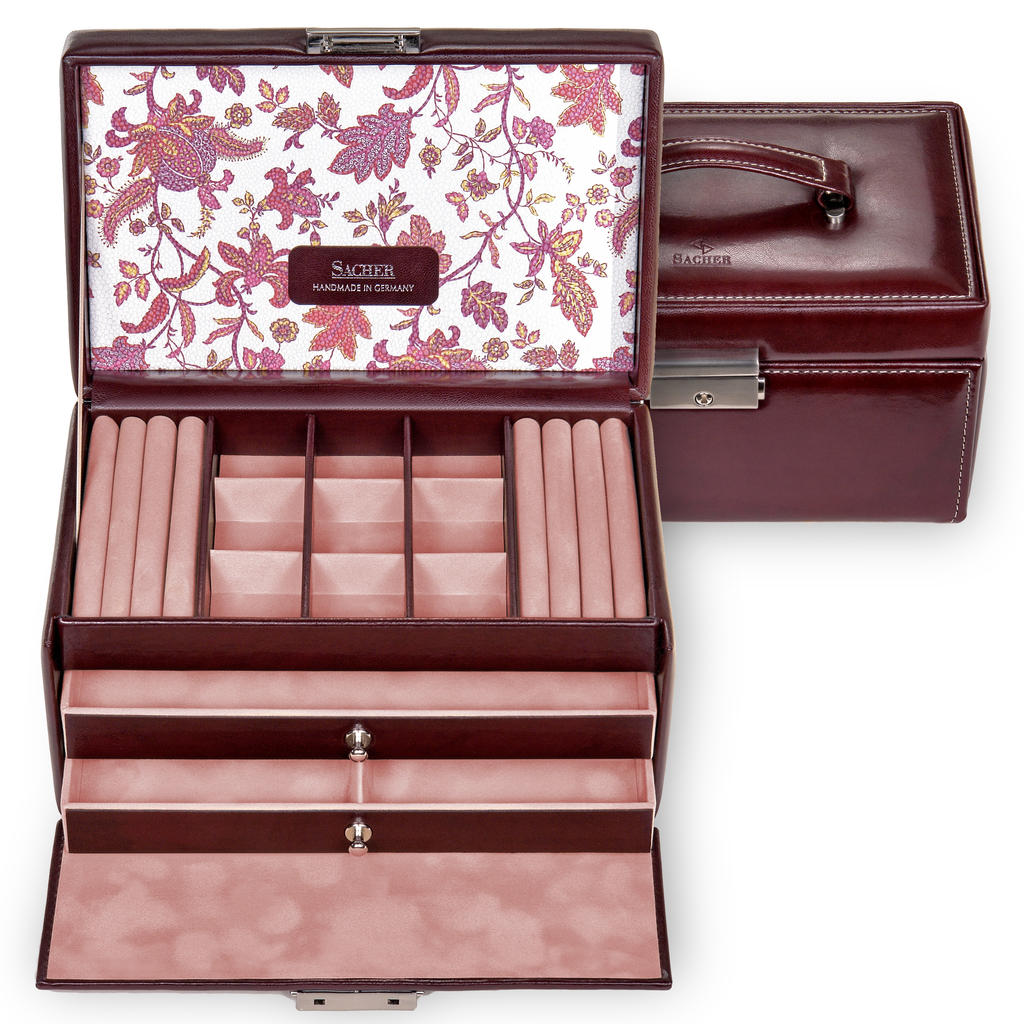 Jewellery box Elly florage / bordeaux