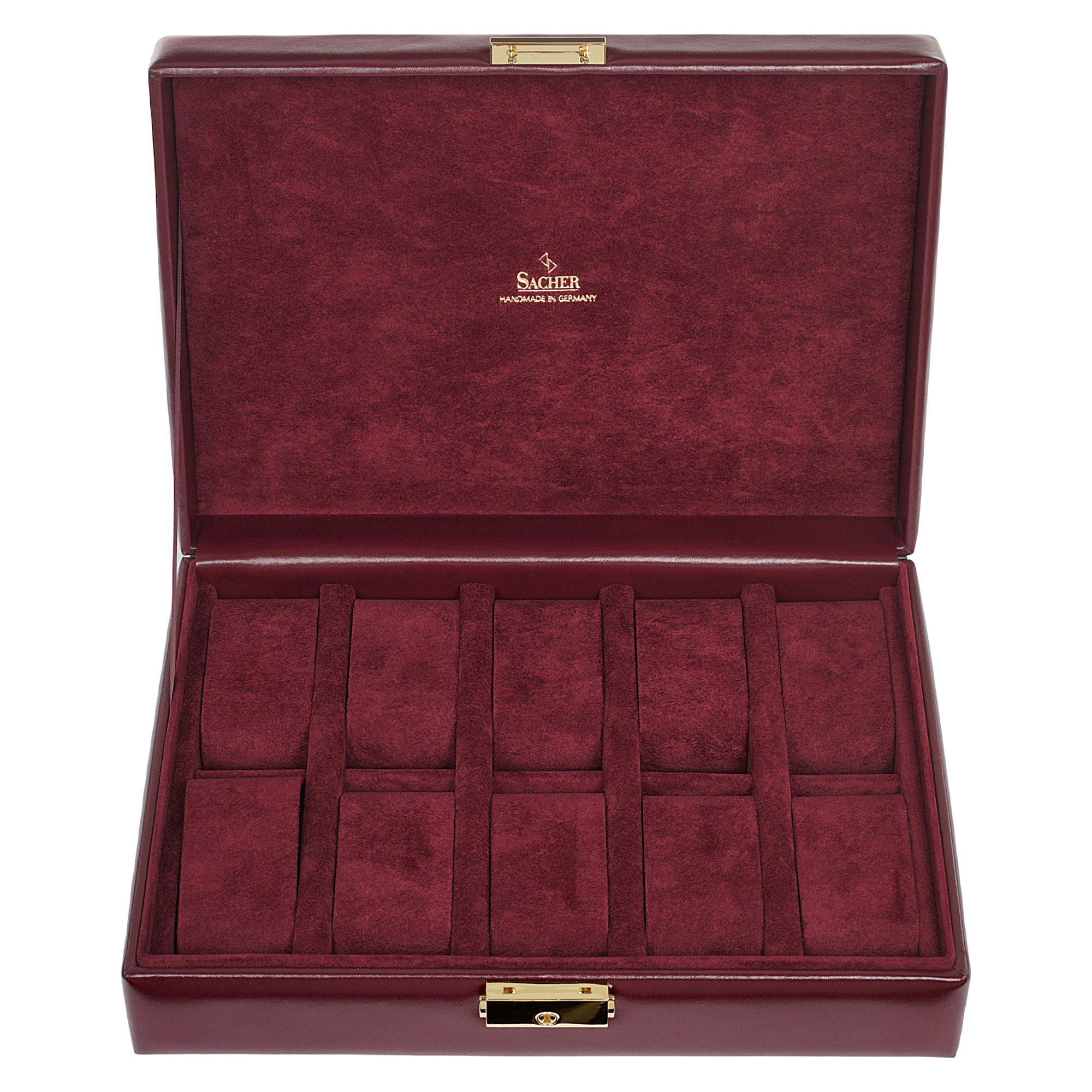 Watch case for 10 watches acuro / bordeaux (leather) 