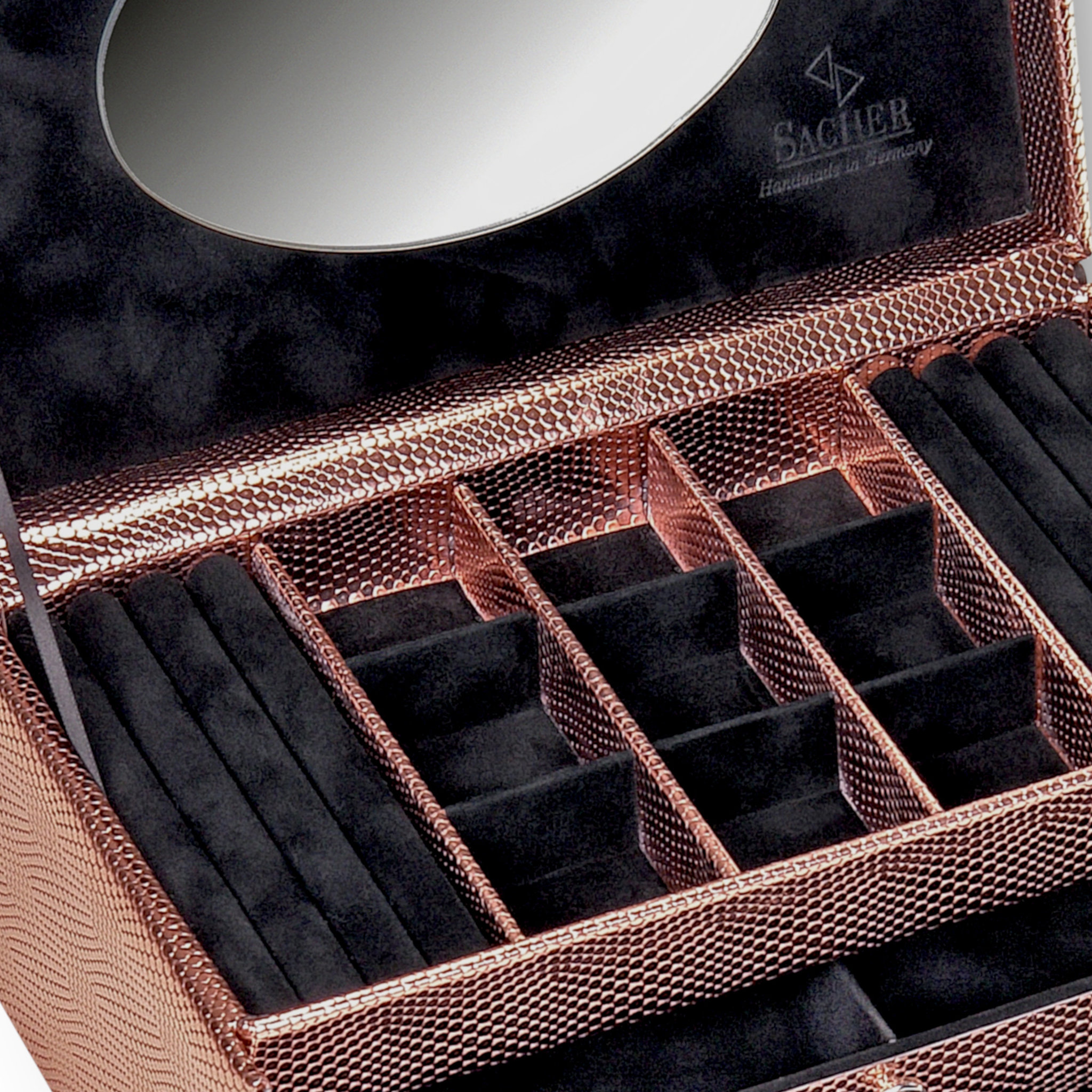 Jewellery box Elly lagarto / rose gold