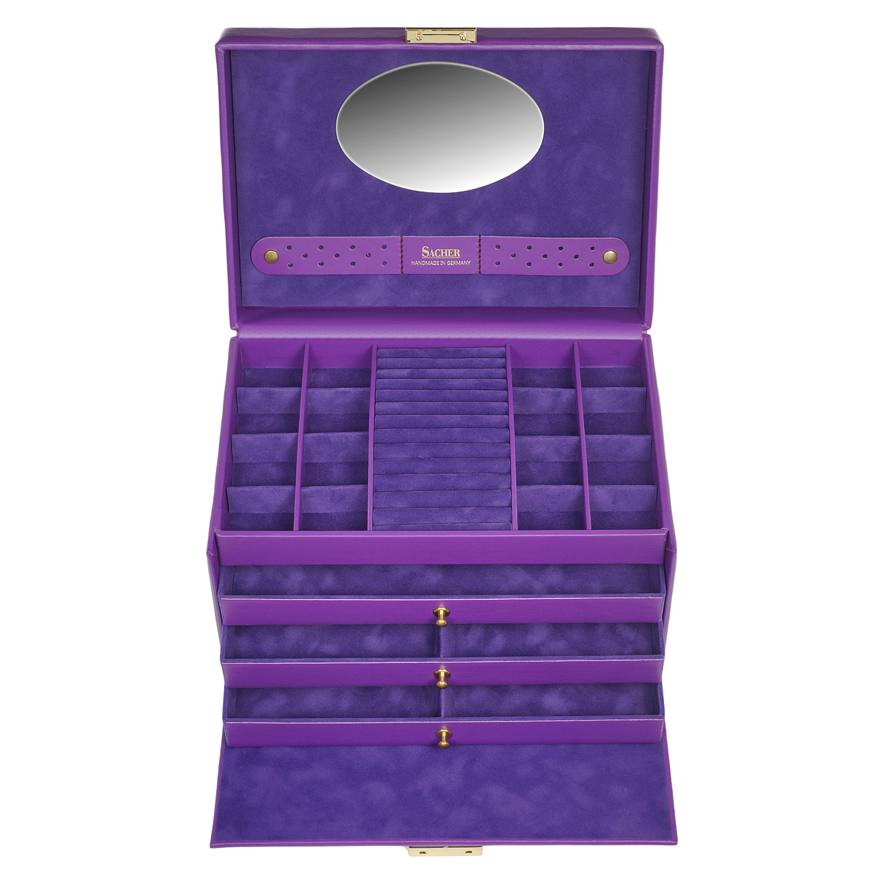 Boîte à bijoux Karen colisimo / violet (cuir pleine fleur) 
