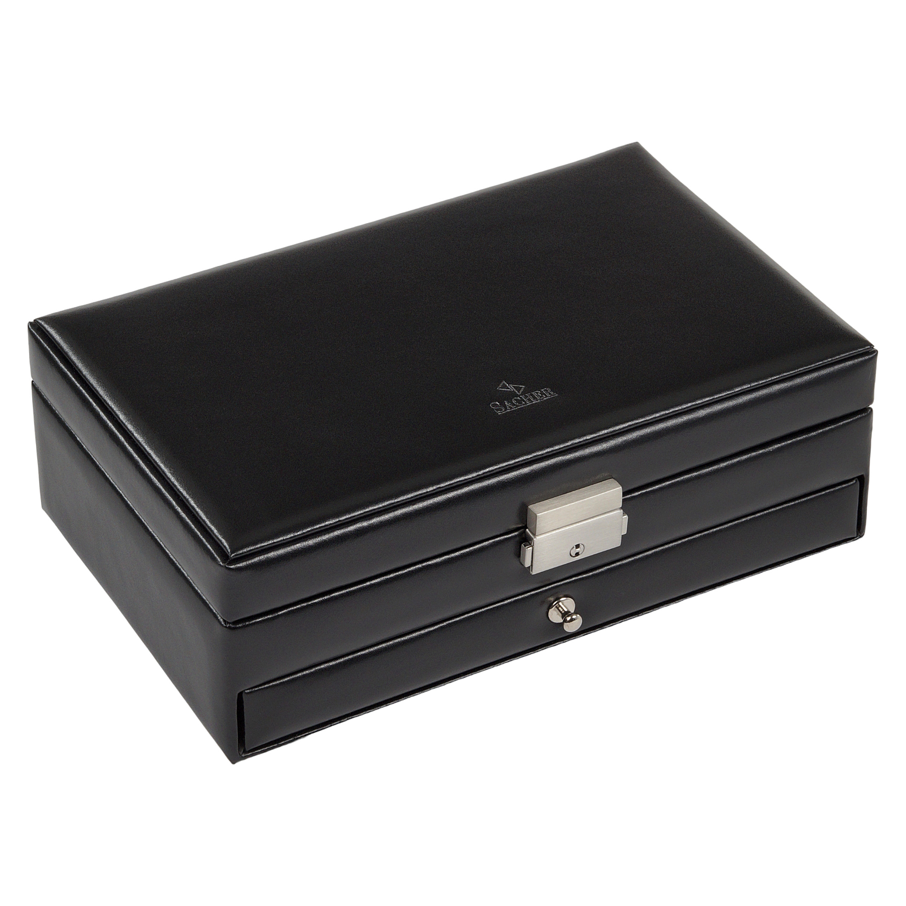 Ring and collector's case black exclusive / black (leather) 