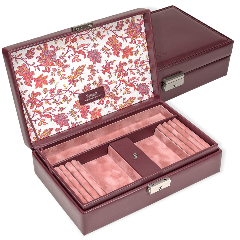 Schmuckkassette Ilka florage / bordeaux