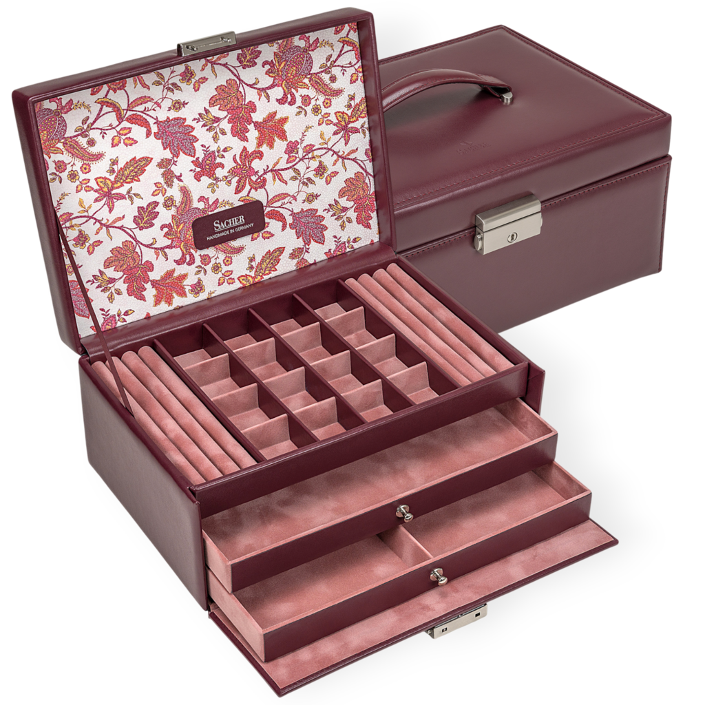 Schmuckkasten Ina florage / bordeaux