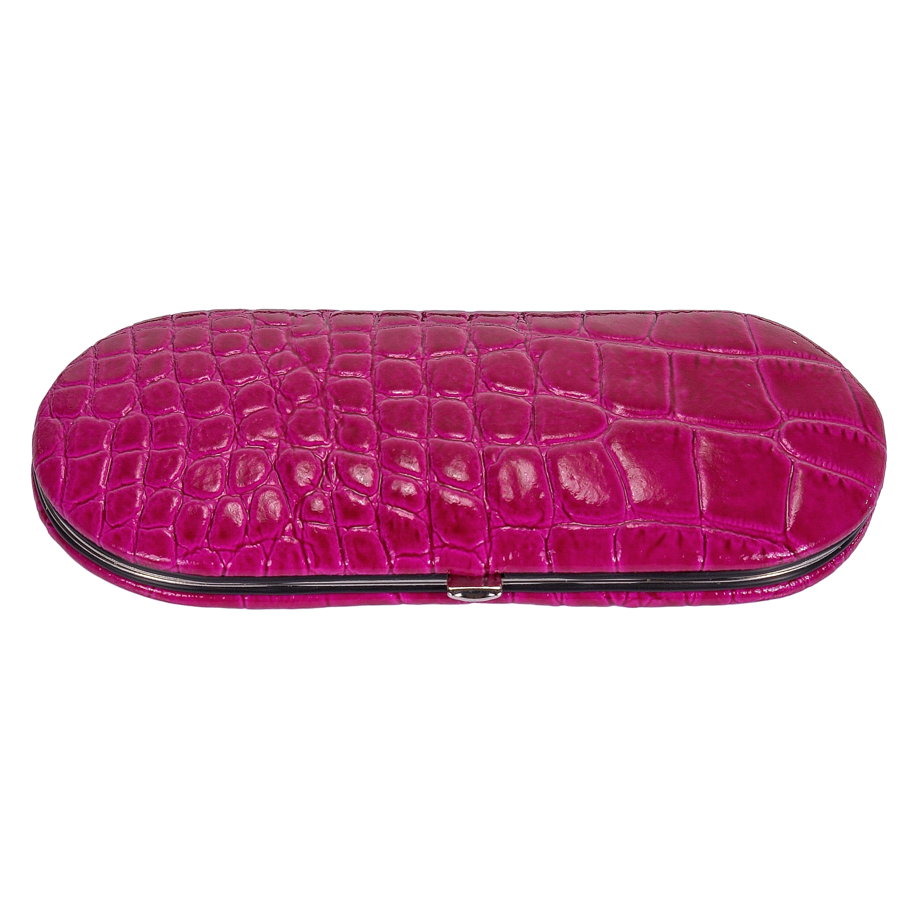5-piece manicure case Manicure set / pink (leather) 