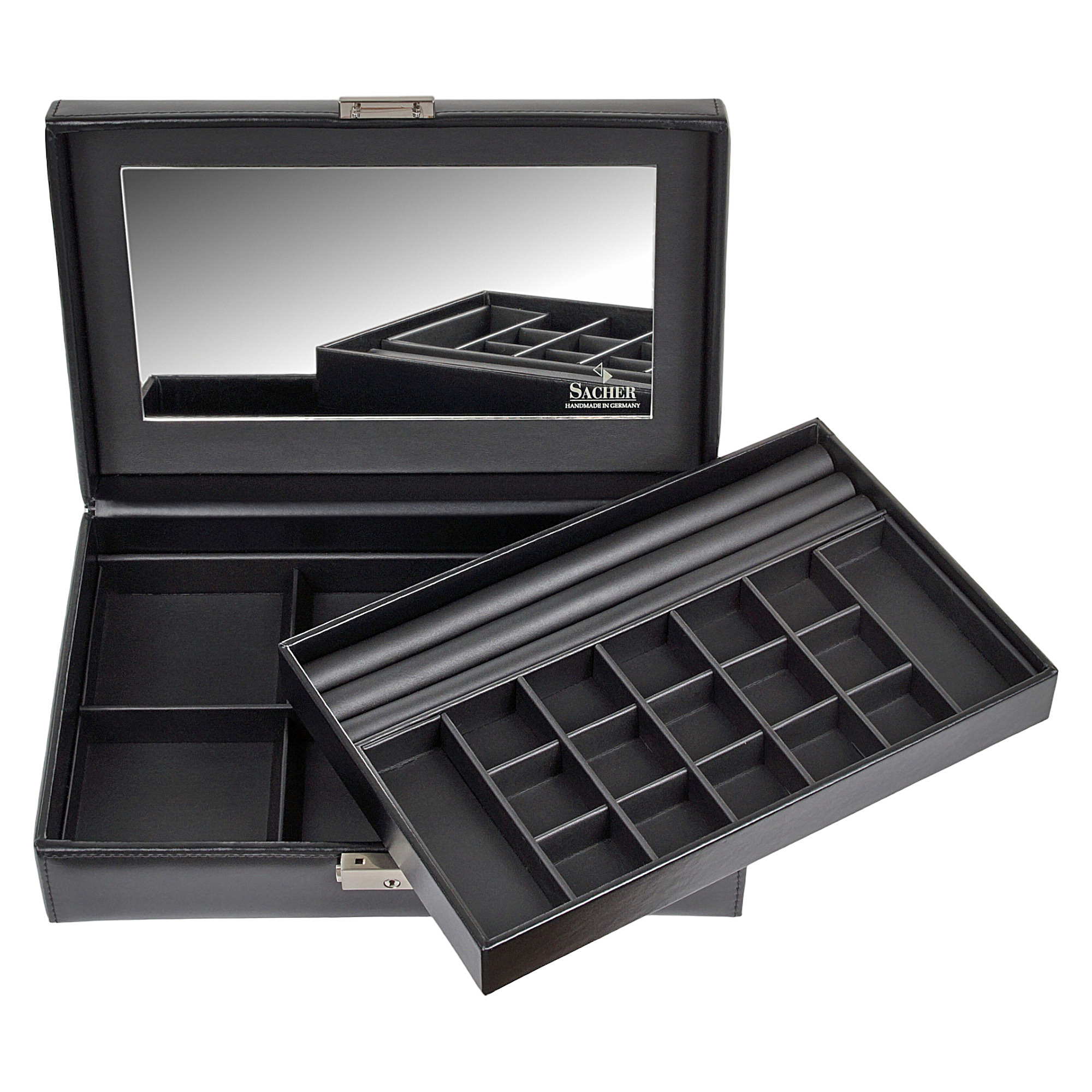 Coffret à bijoux Isa black exclusive / noir (cuir) 