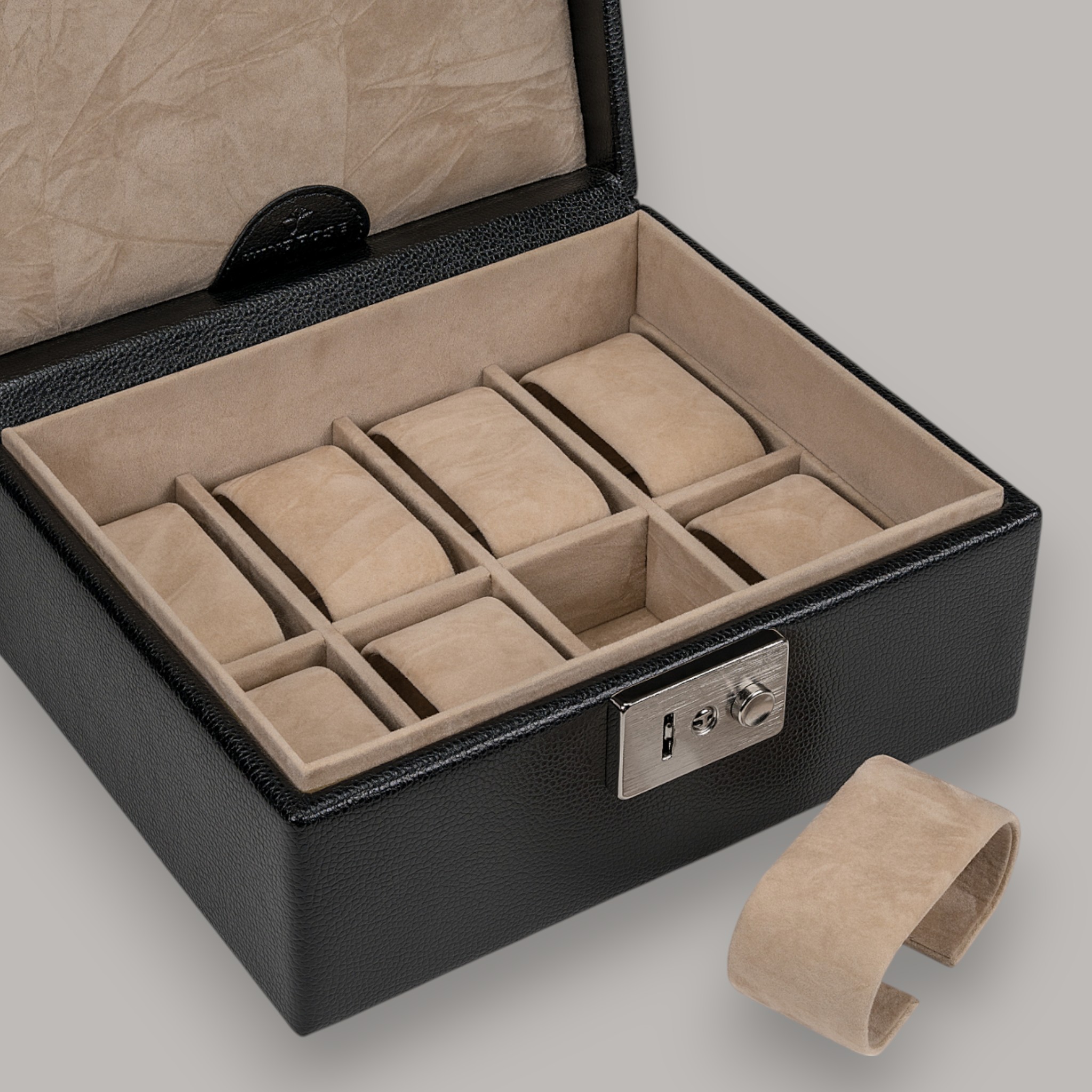 Beluga horlogebox / zwart (leer) Beluga horlogebox / zwart (leer)