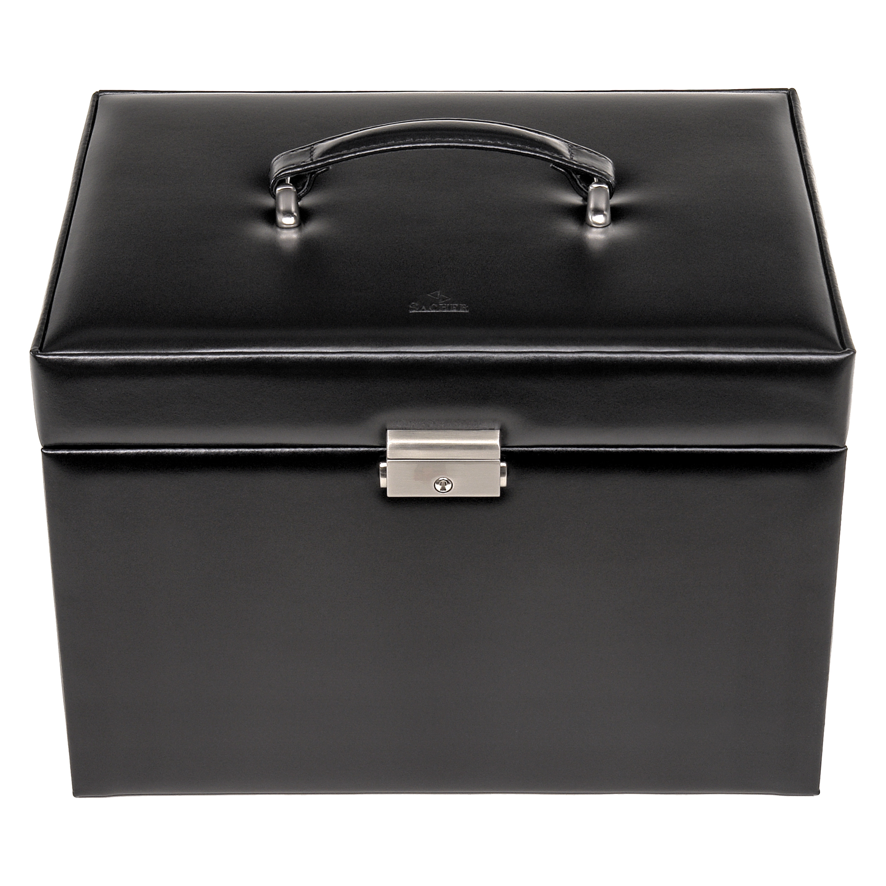 Jewellery case for rings Victoria vario / black (leather) 