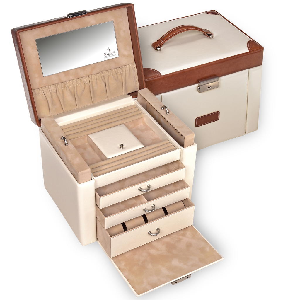 Maxima travel / cream jewellery box