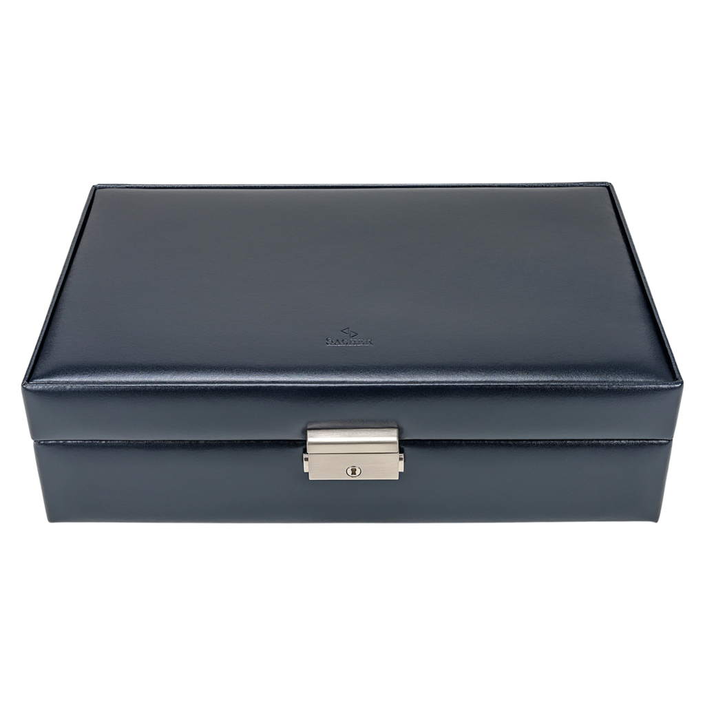 Schmuckkassette Ilka florage / navy (Leder) 