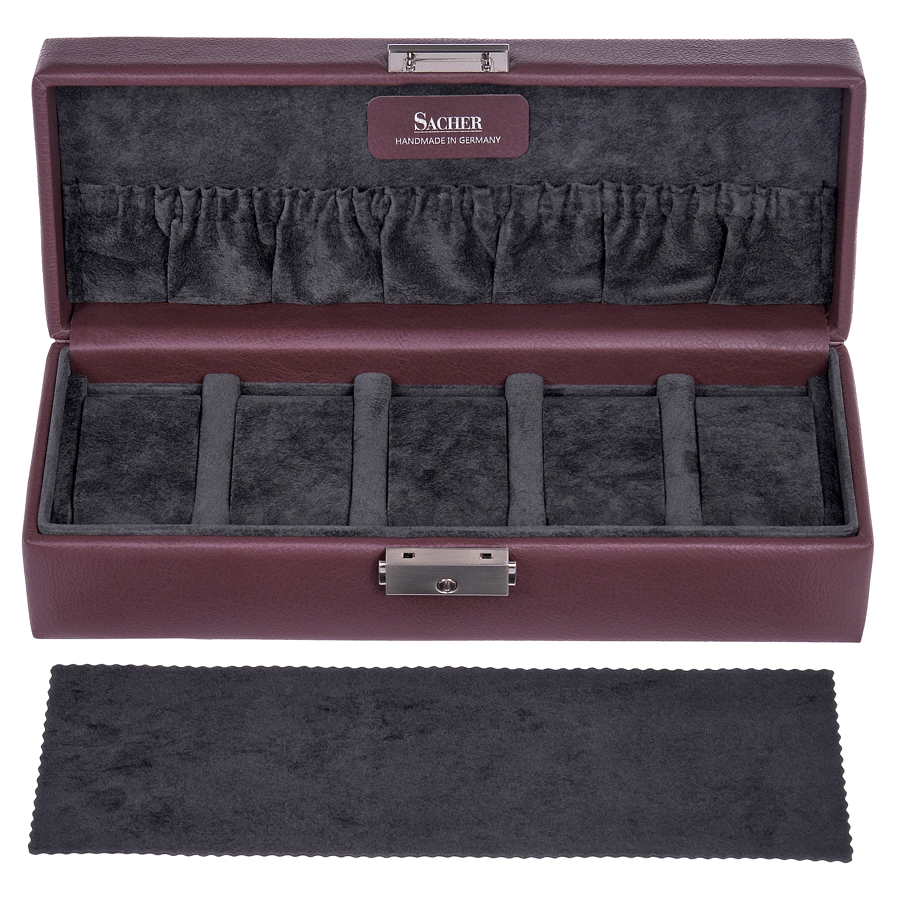 Watch case for 5 watches cadeluxe / bordeaux (full cowhide) 