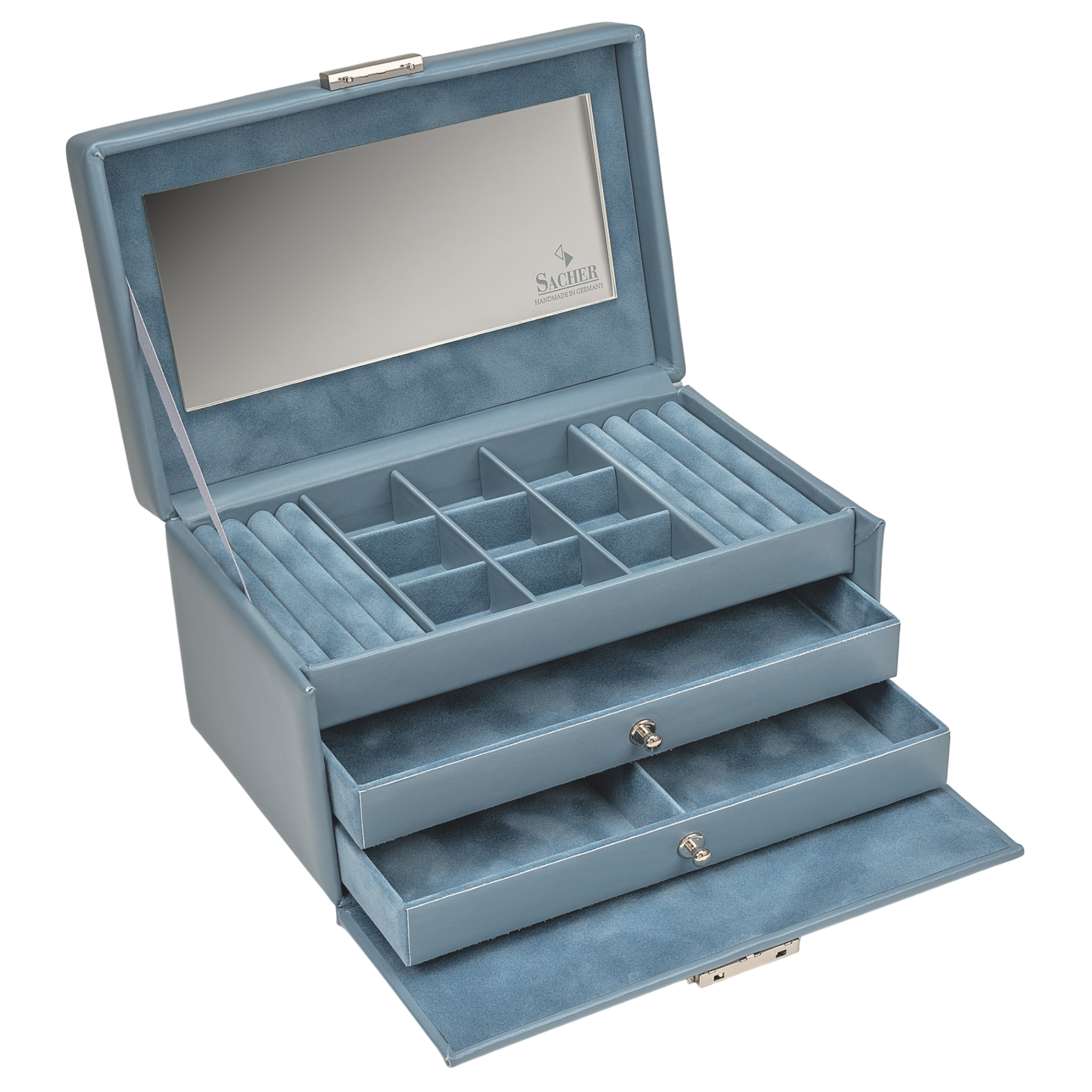 Schmuckkasten Elly pastello / hellblau (Leder) Schmuckkasten Elly pastello / hellblau (Leder)