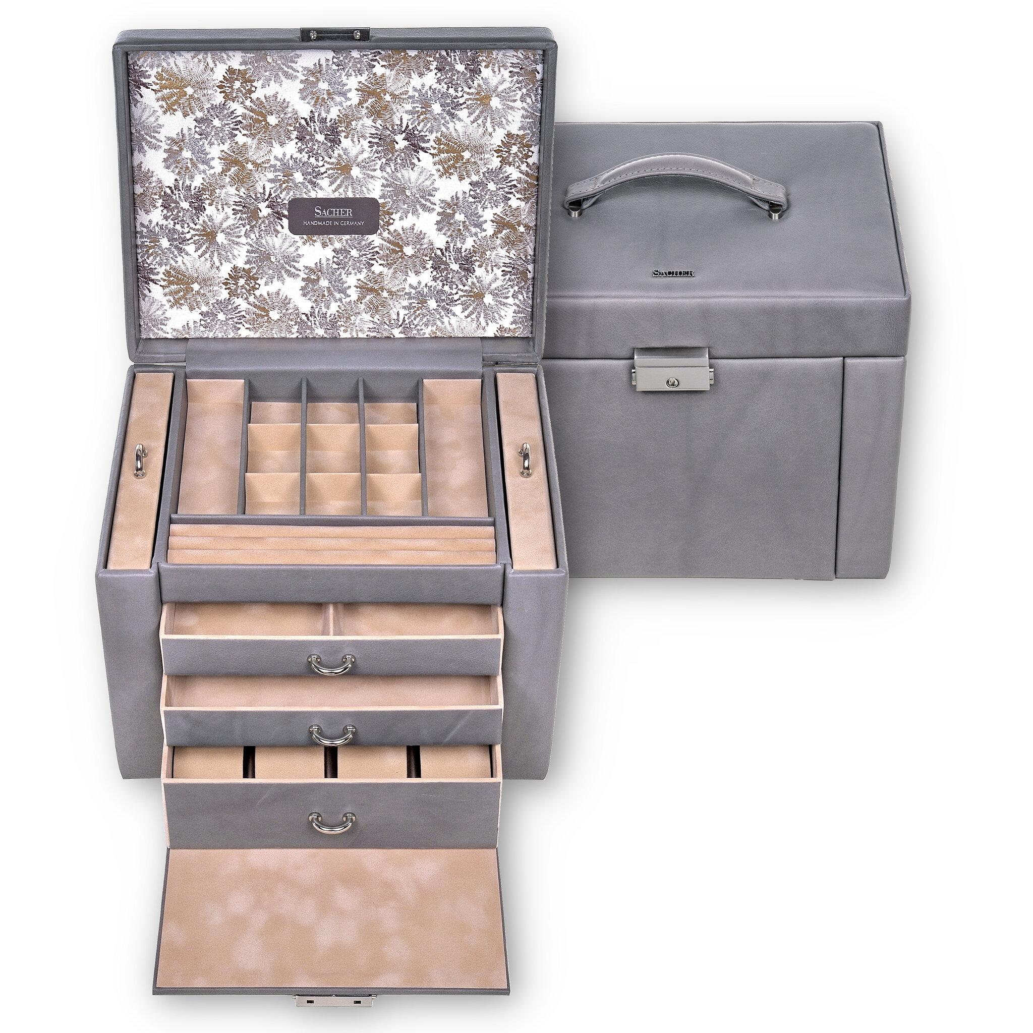 Jewellery box Marta fleur venice / grey (leather) 