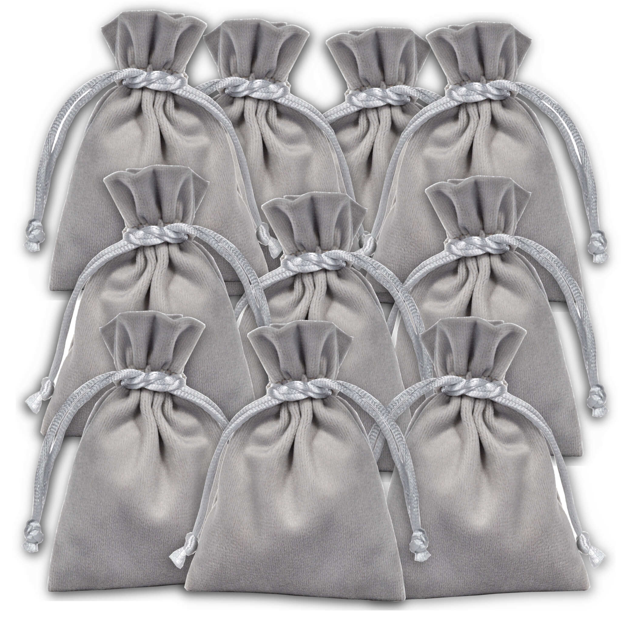 Schmuckbeutel 10 Stück Accessoirs / grau