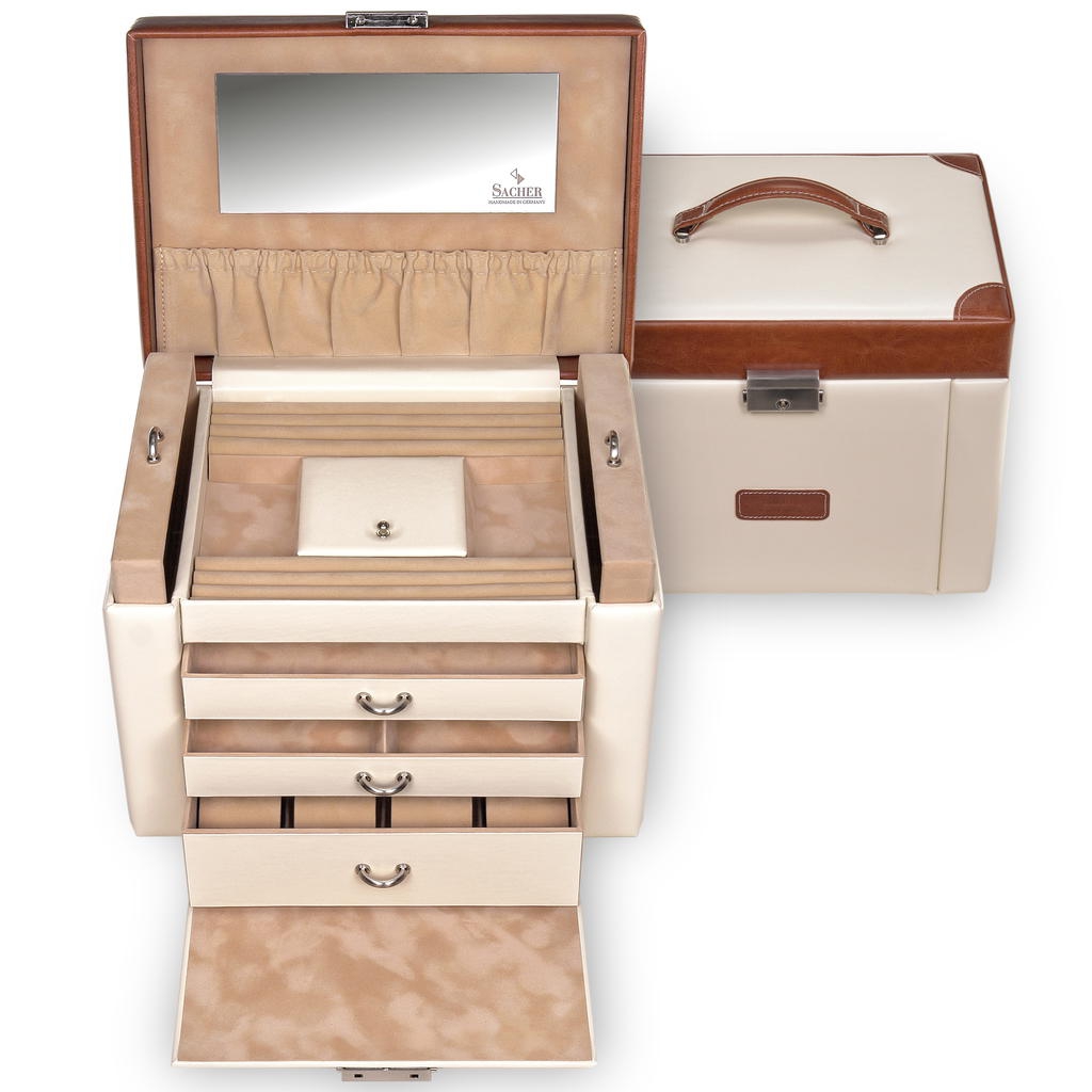 Maxima travel / cream jewellery box