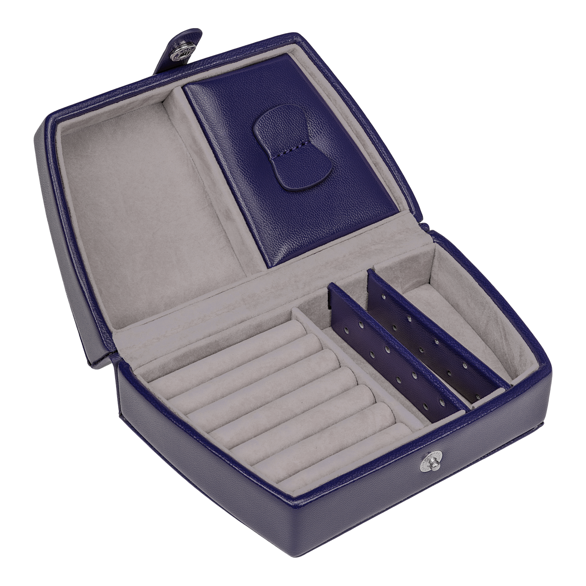Automatic jewellery case with travel insert Merino Moda / dark blue Automatic jewellery case with travel insert Merino Moda / dark blue