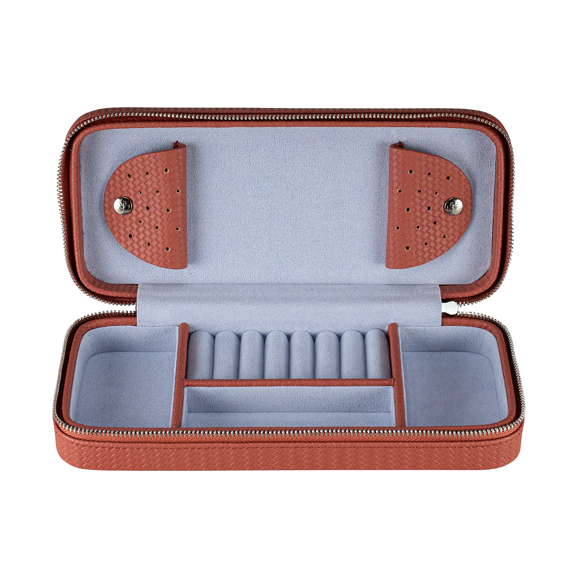 Zip fastener charm box Corbello / terracotta