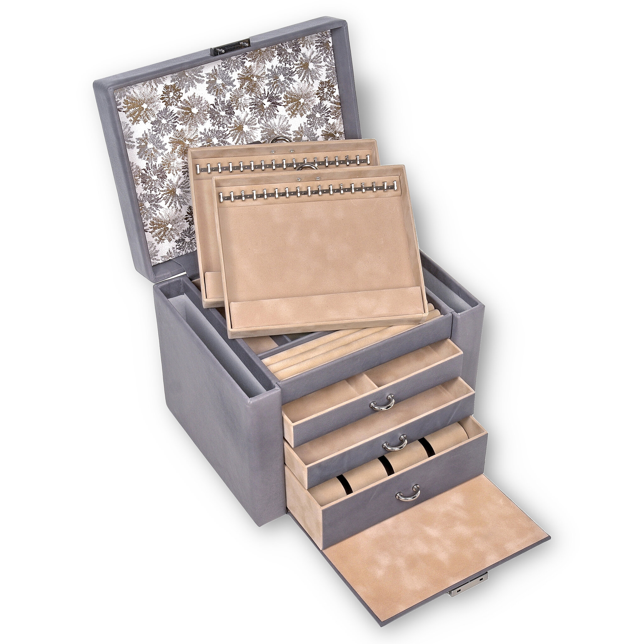 Jewellery box Marta fleur venice / grey (leather) 