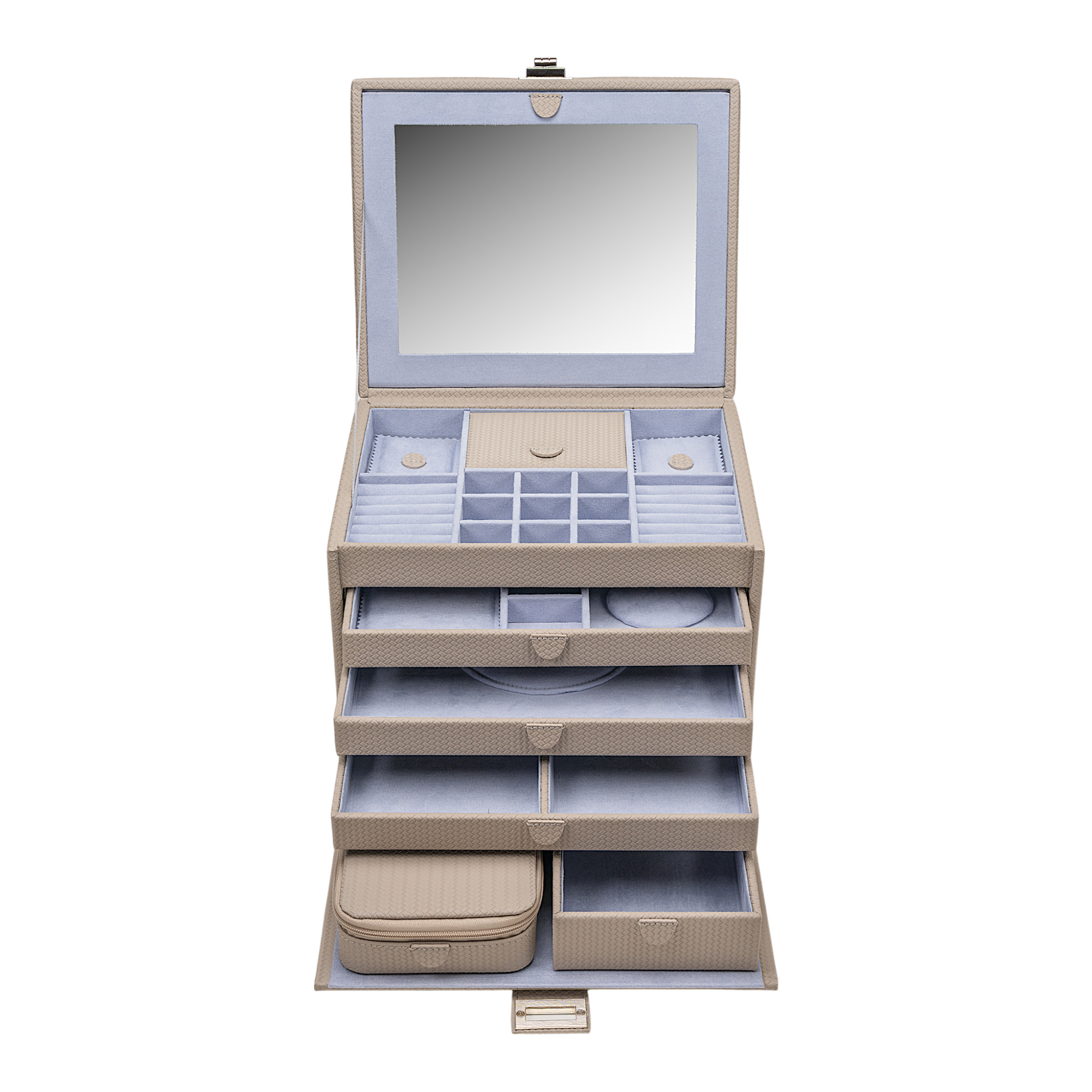 Schmuckkoffer XL mit Reiseetui corbello / taupe