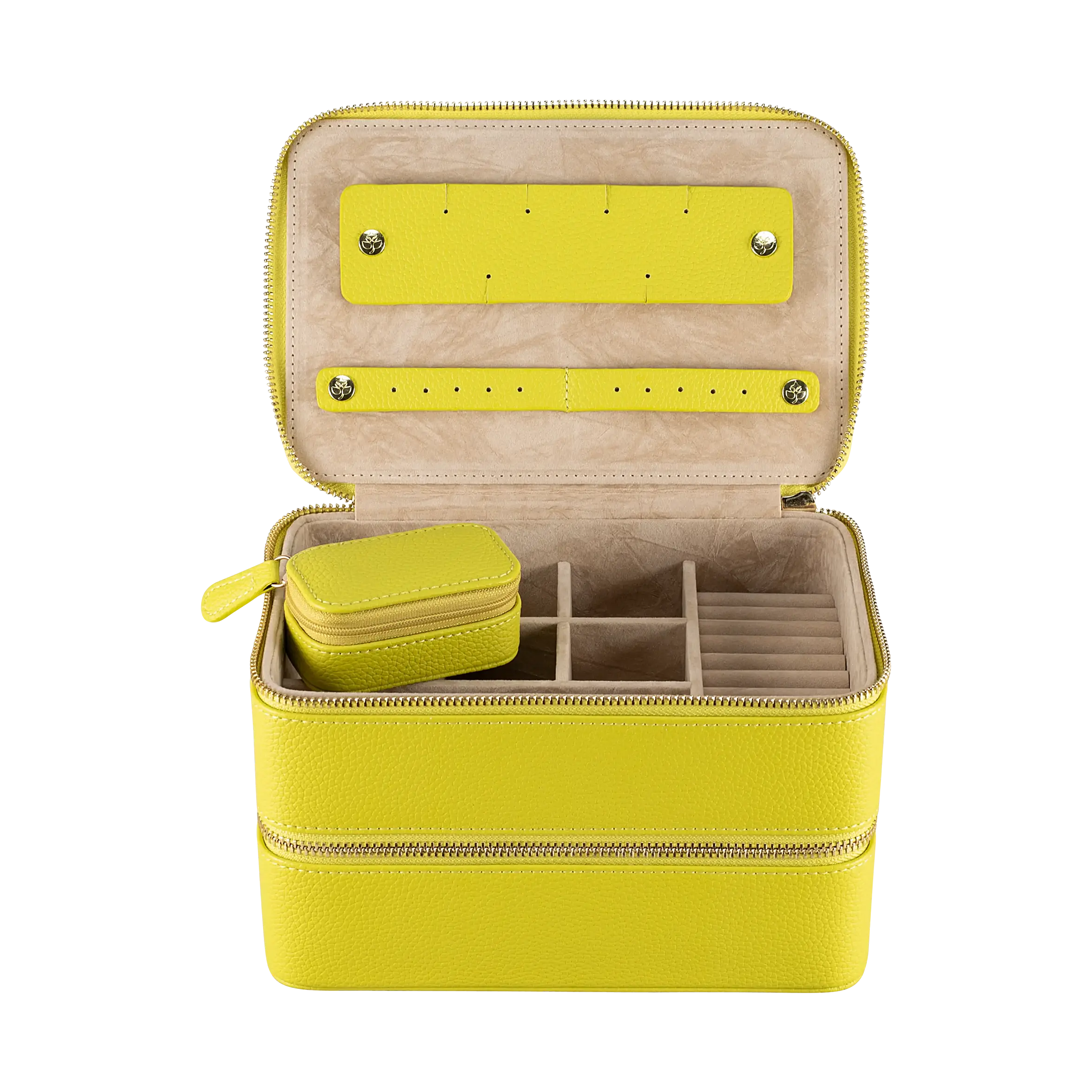 Jewellery case L with zip Aurora / lime