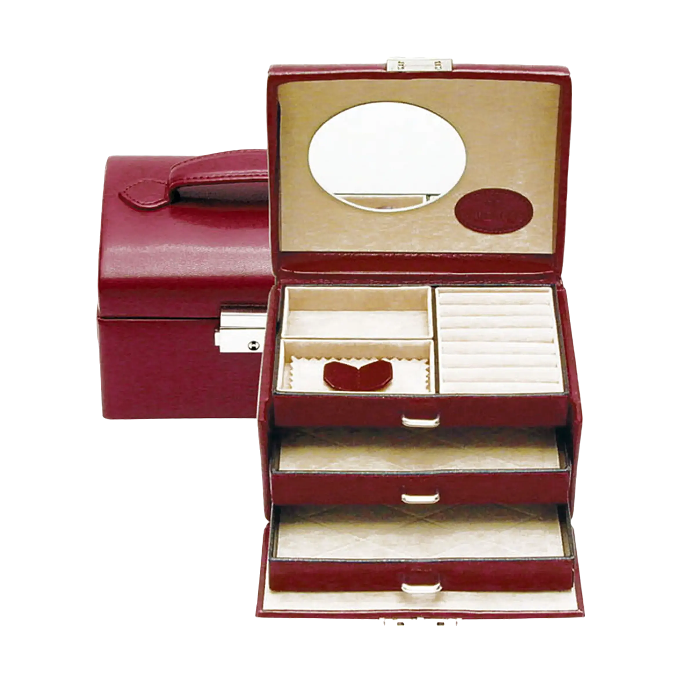 small jewellery case Merino / red
