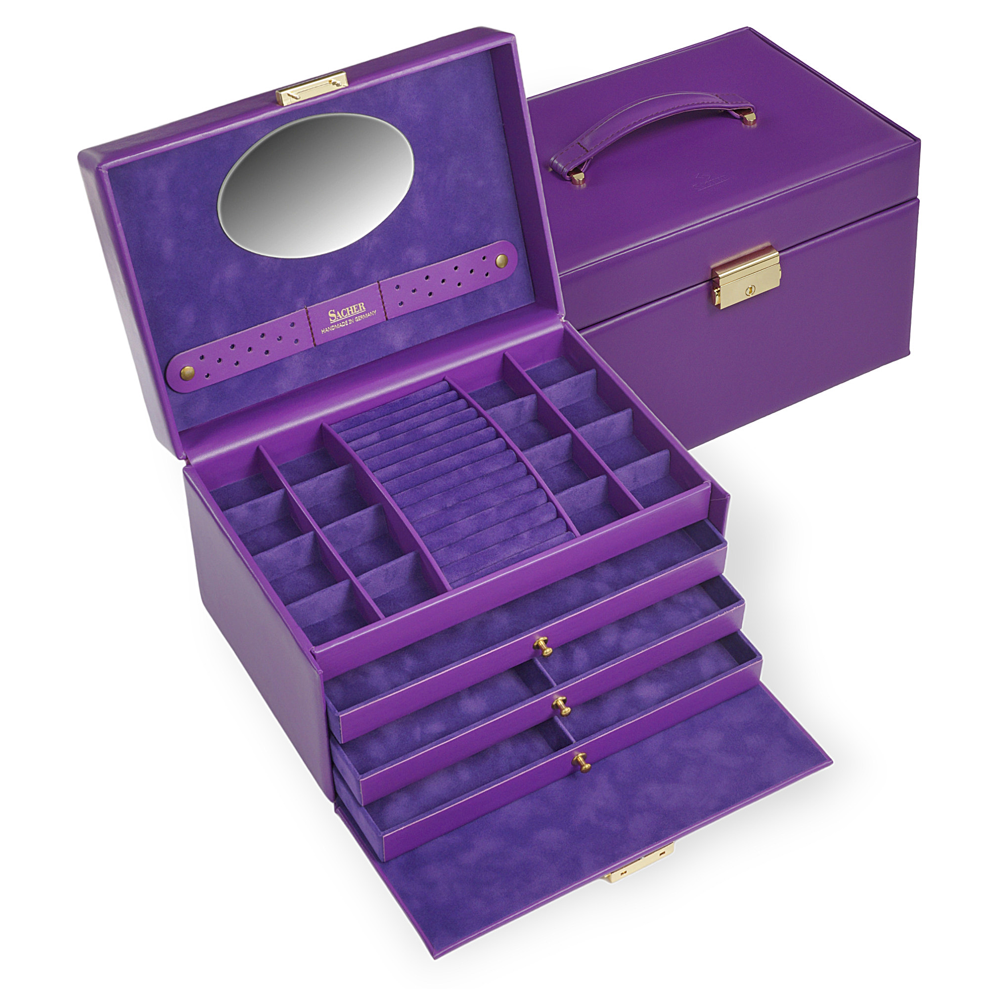 Jewellery box Karen colisimo / violet (full cowhide) 