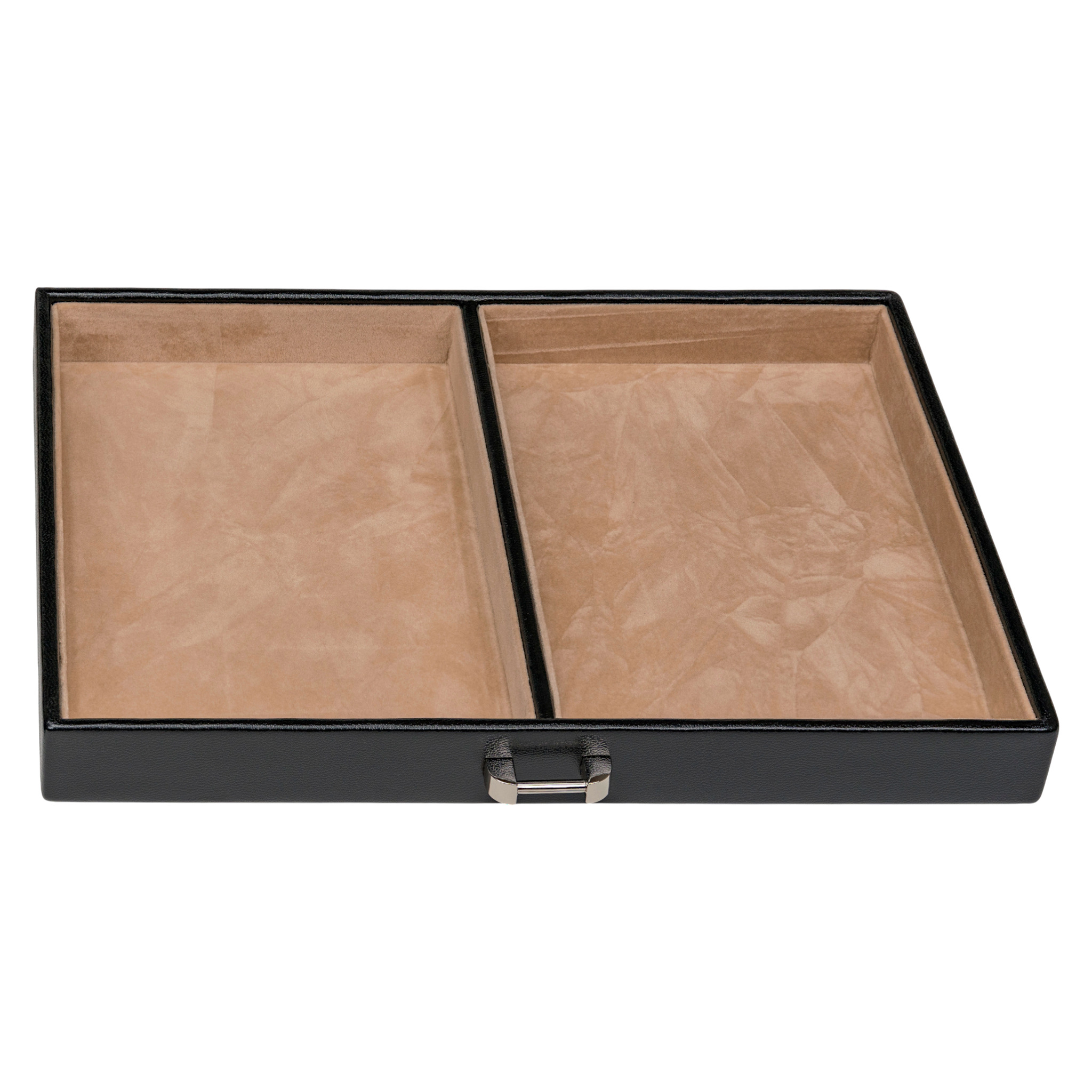 Schmuckkoffer mit integrierter Schmucktasche merino / schwarz