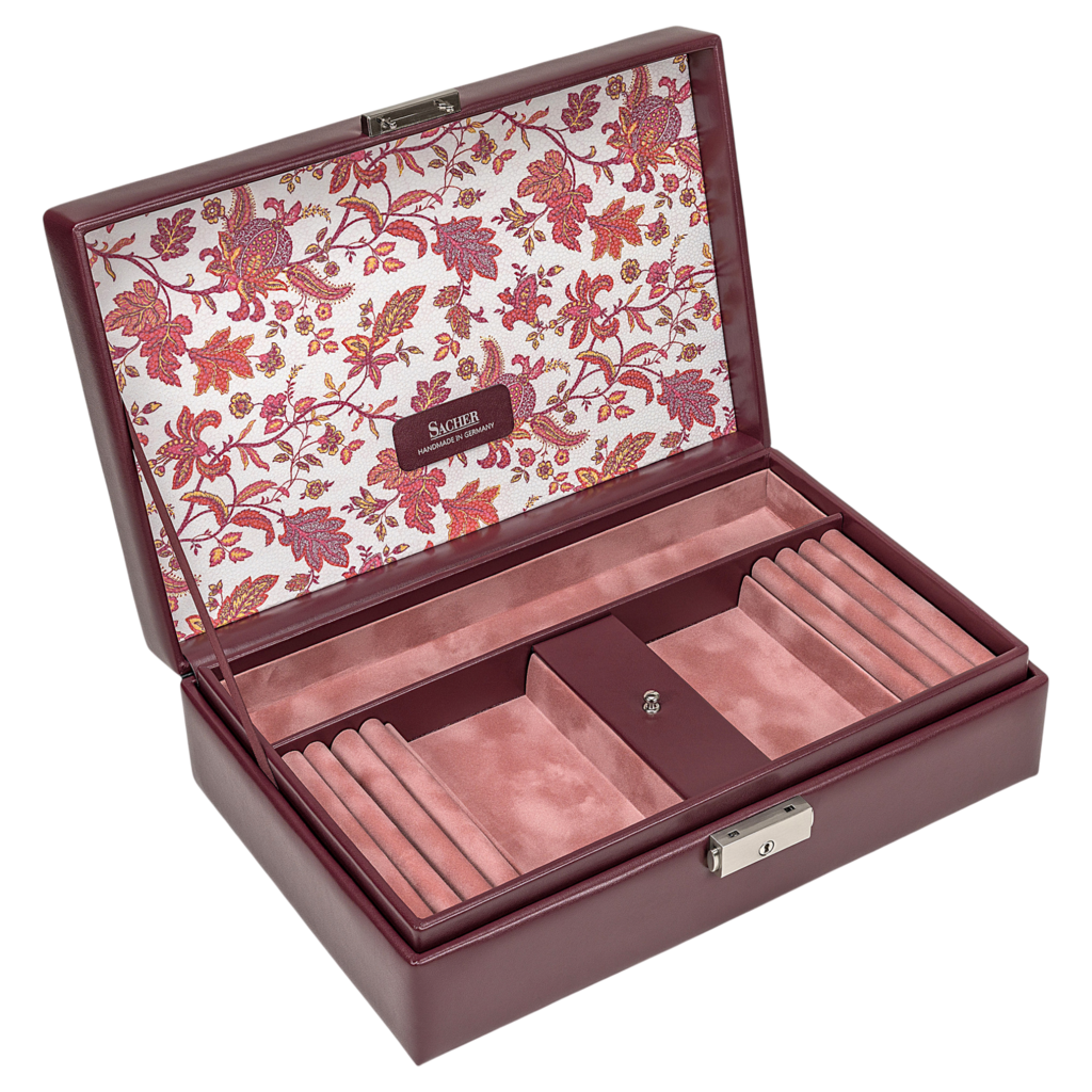 Schmuckkassette Ilka florage / bordeaux