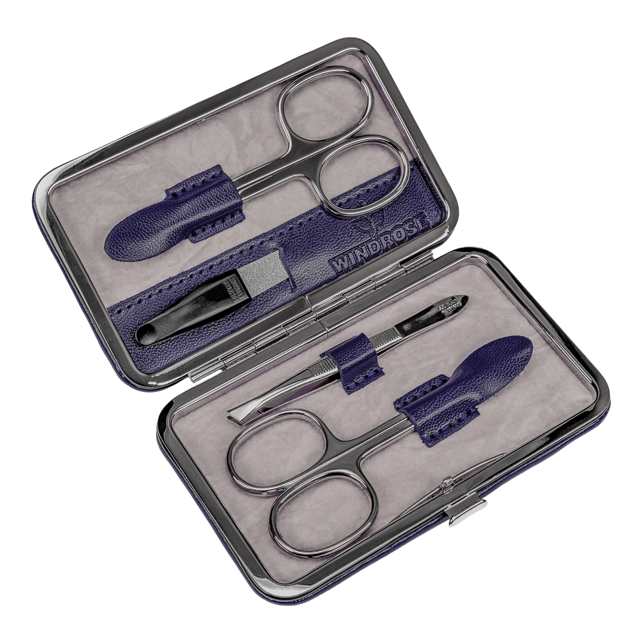 4-piece manicure case Merino Moda / dark blue 4-piece manicure case Merino Moda / dark blue
