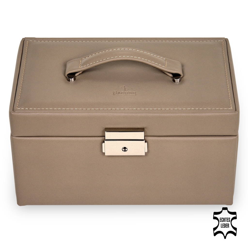 Jewellery box Elly nature / taupe (leather) 