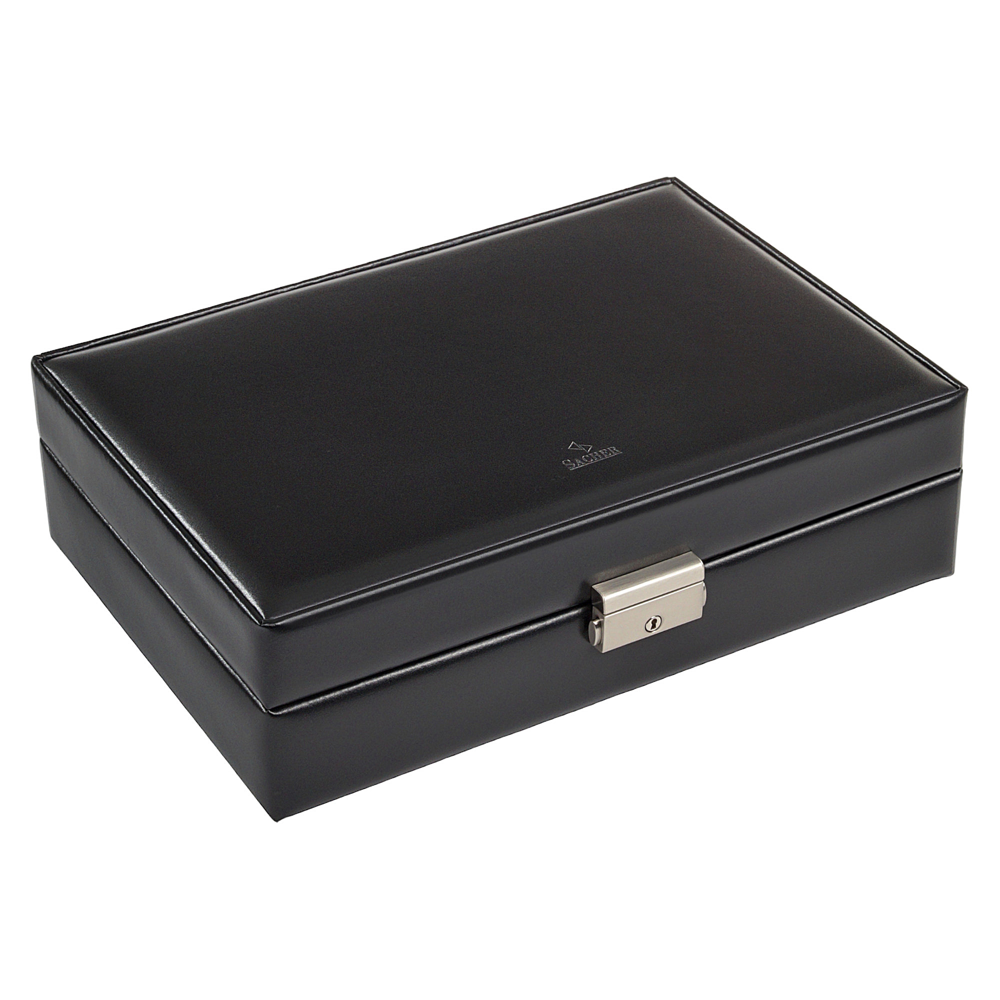 Watch case for 10 watches new classic / black (leather) 