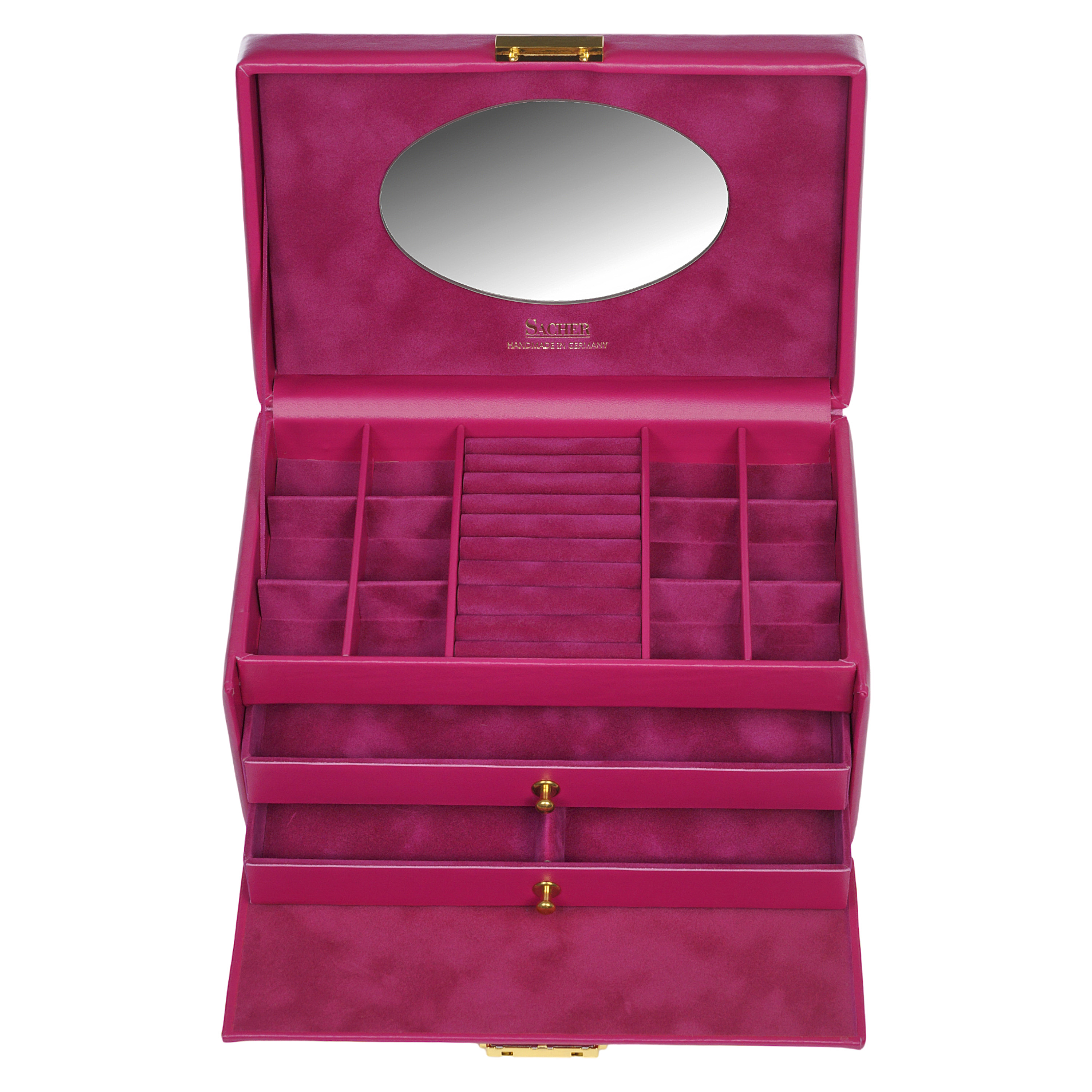 Emma colisimo jewellery box / pink (full cowhide) 