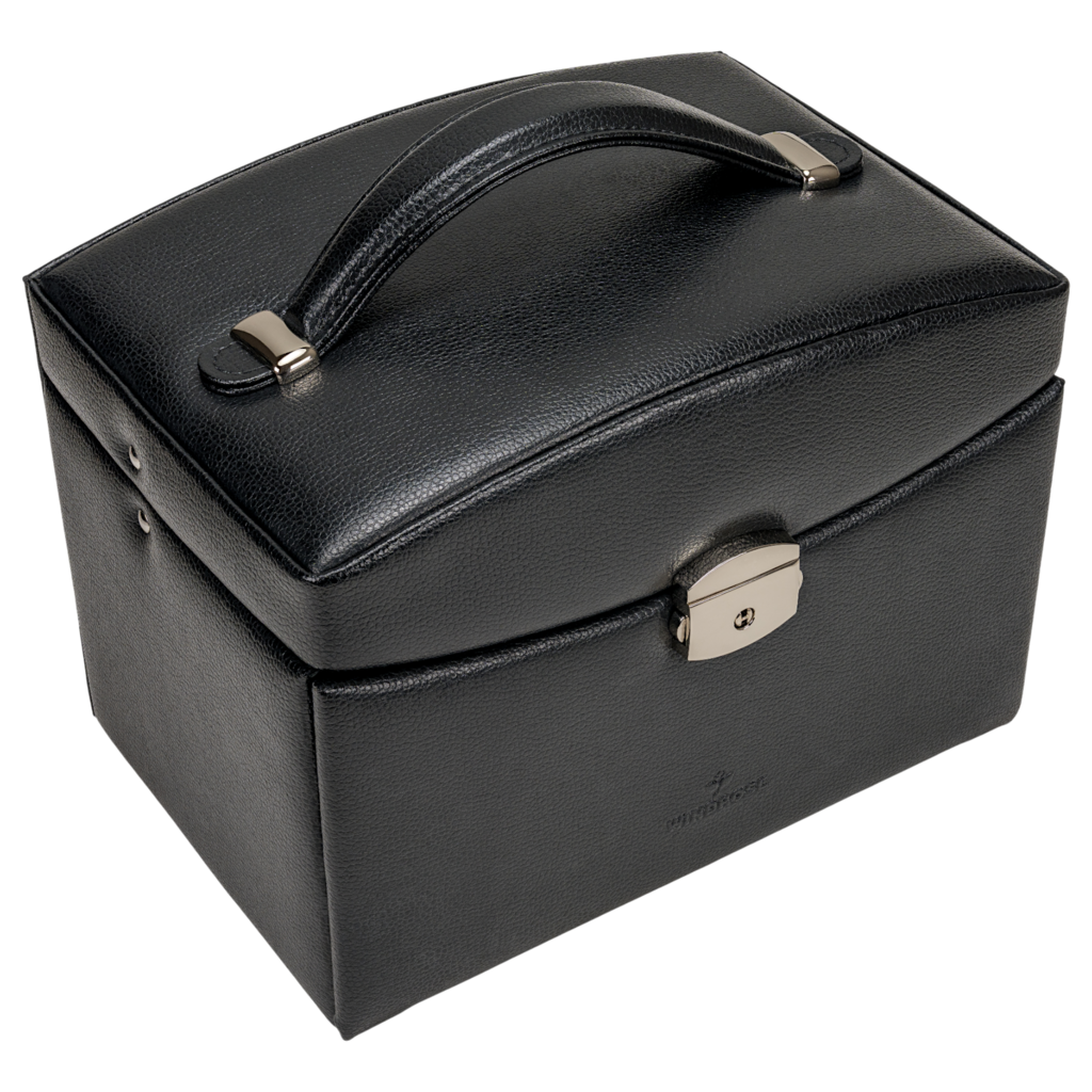 Schmuckkoffer beluga / schwarz (Leder) 