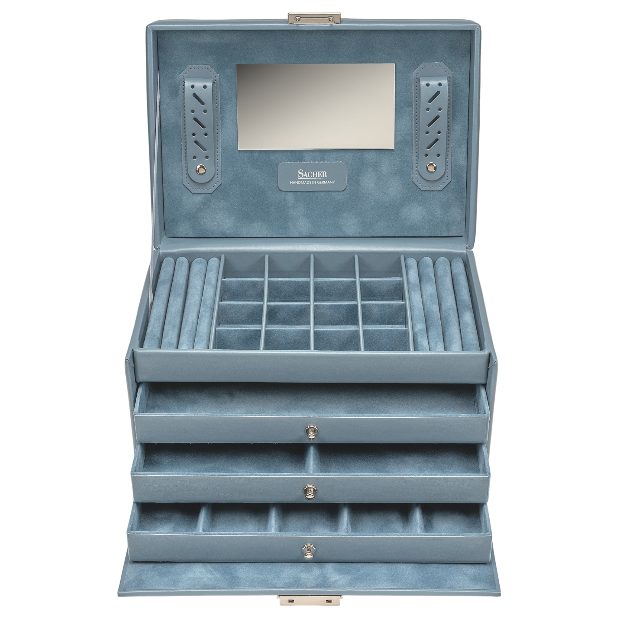 Schmuckkasten Lena pastello / hellblau (Leder) 