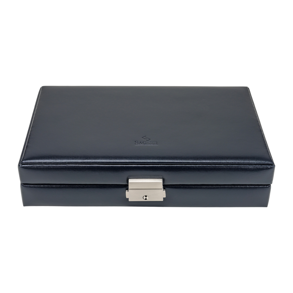 Ring- und Sammleretui florage / navy (Leder) 