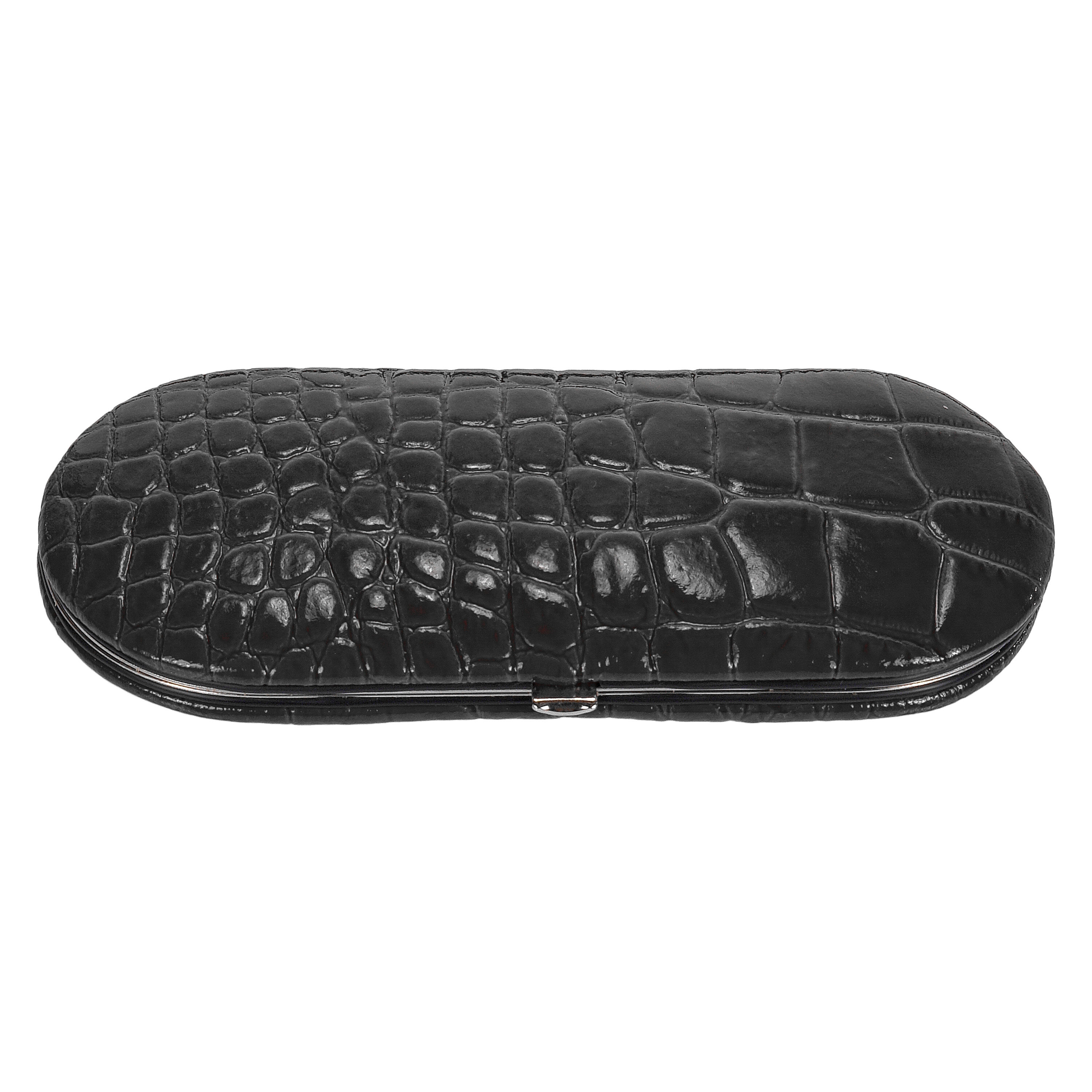 5-piece manicure case Manicure set / black (leather) 