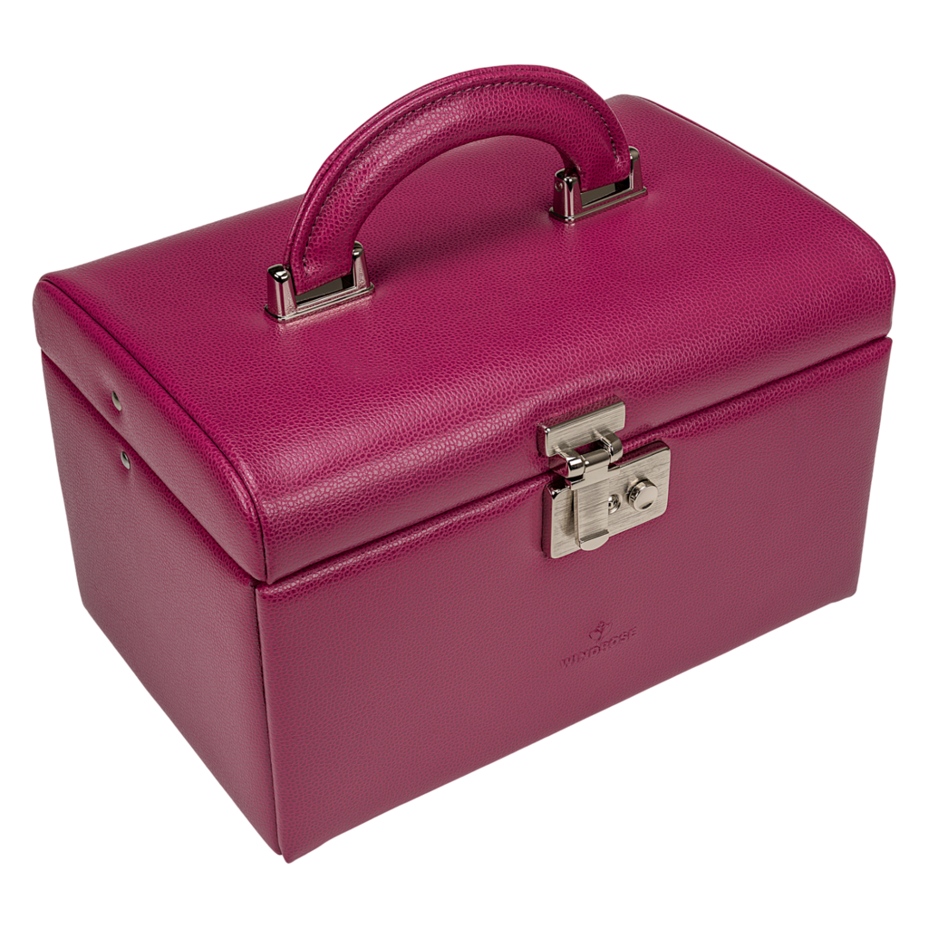 Schmuckkoffer beluga / beere (Leder) 