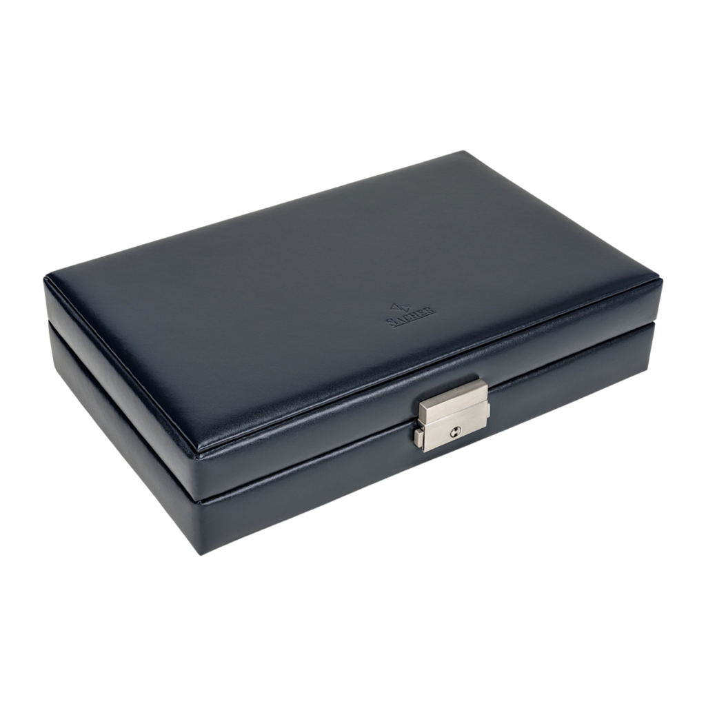 Ring- und Sammleretui florage / navy (Leder) 