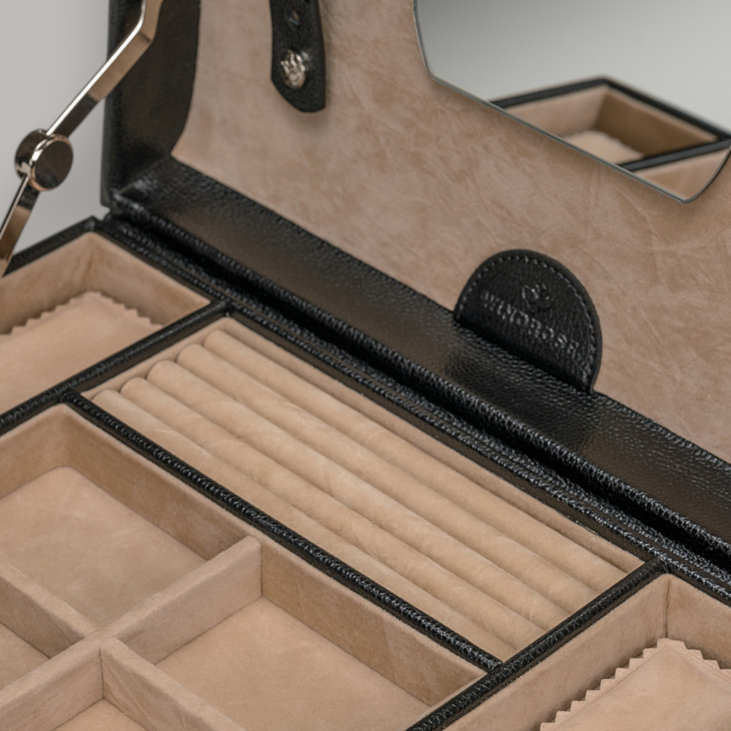 Schmuckoffer beluga / schwarz (Leder) 