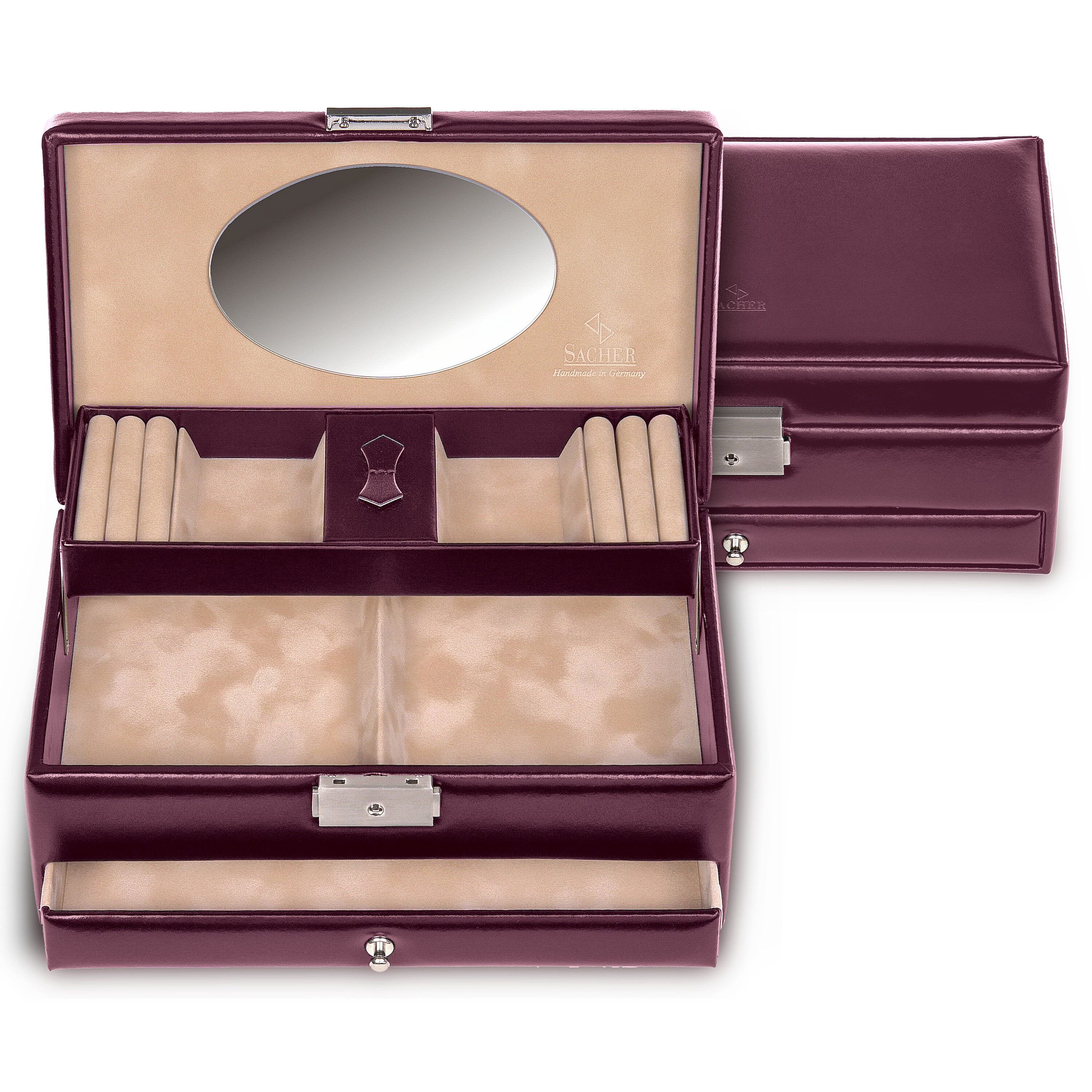 Coffret à bijoux Hanna new classic / bordeaux (cuir) 