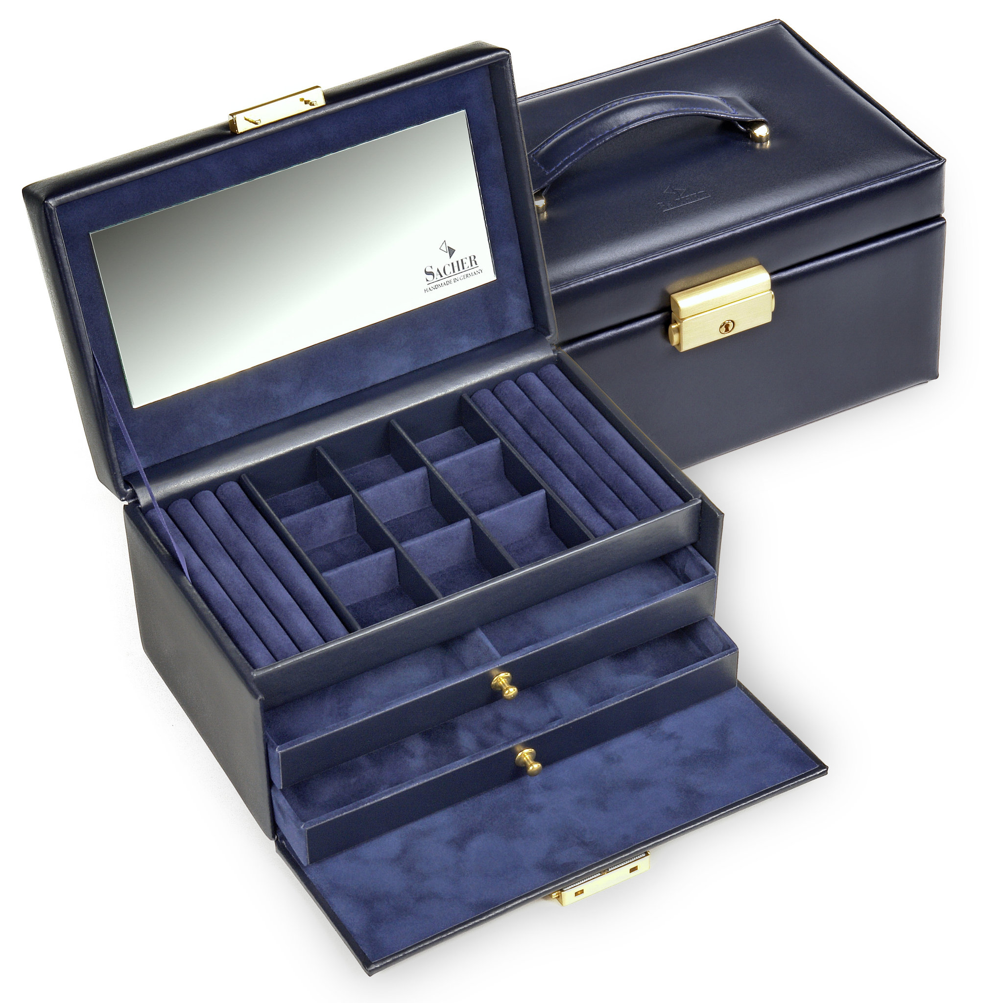Jewellery box Elly acuro / navy (leather) 