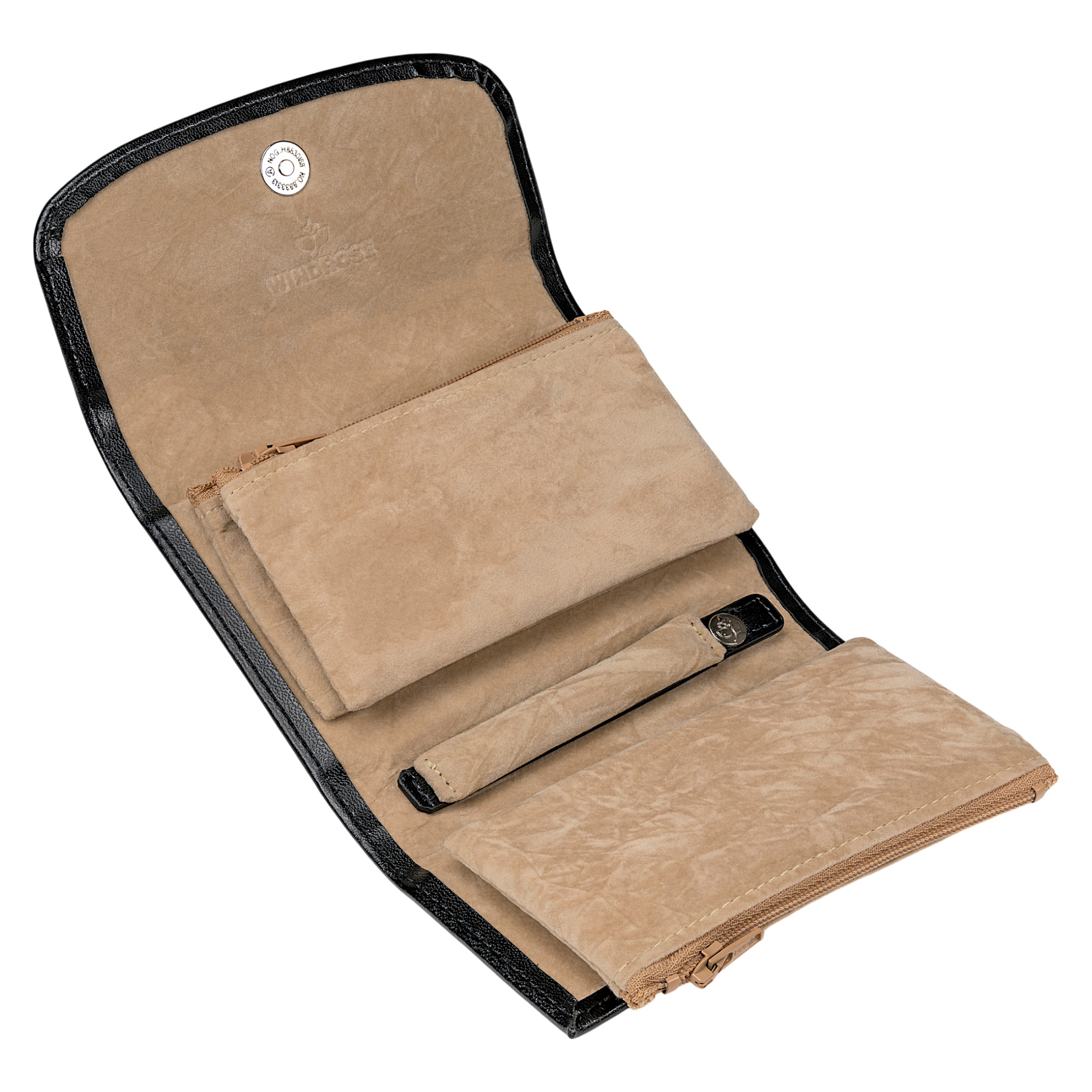 Schmuckkoffer mit integrierter Schmucktasche merino / schwarz